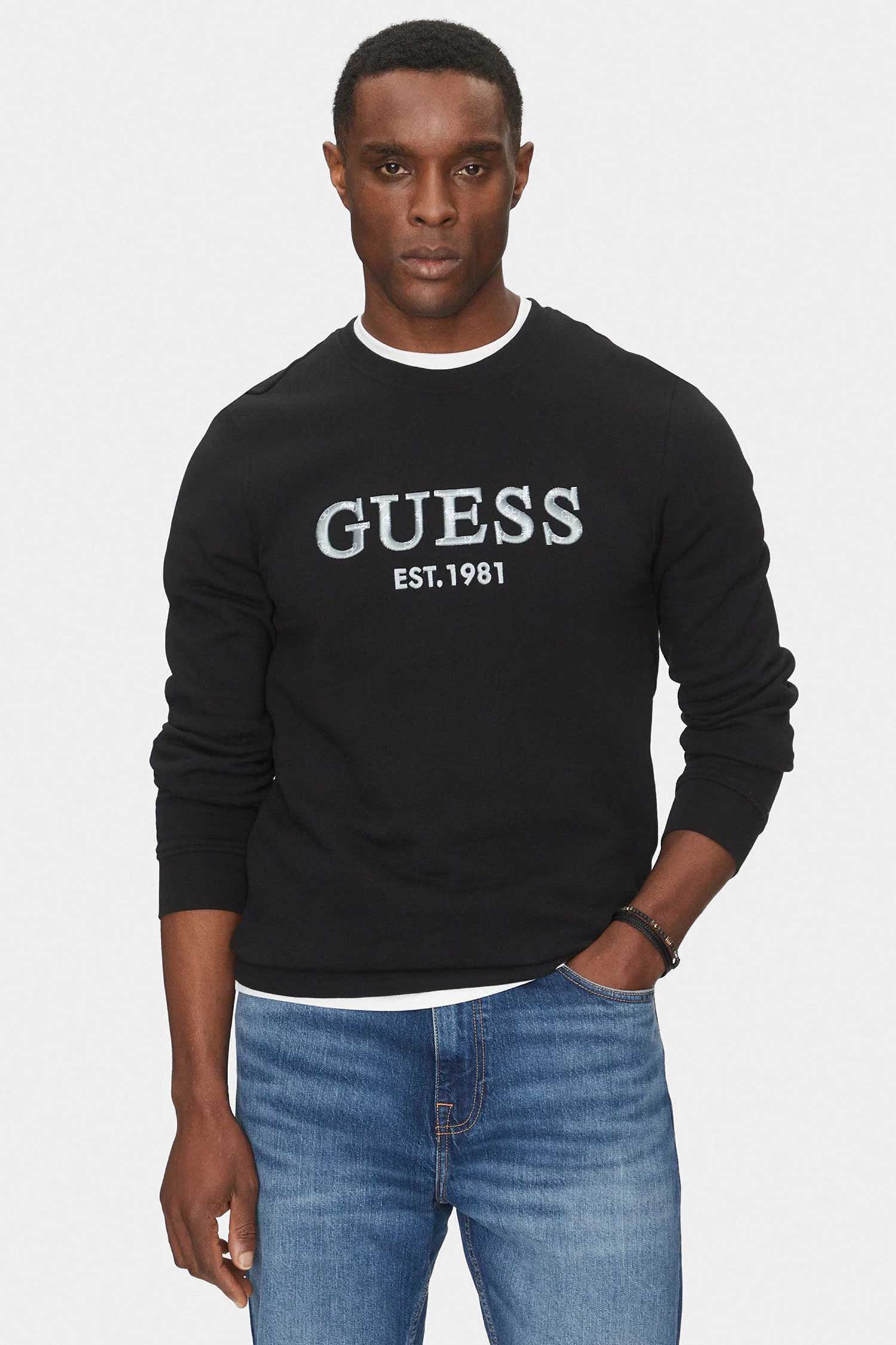 Чоловічий чорний світшот Guess M5GQ08.KCN01;JBLK