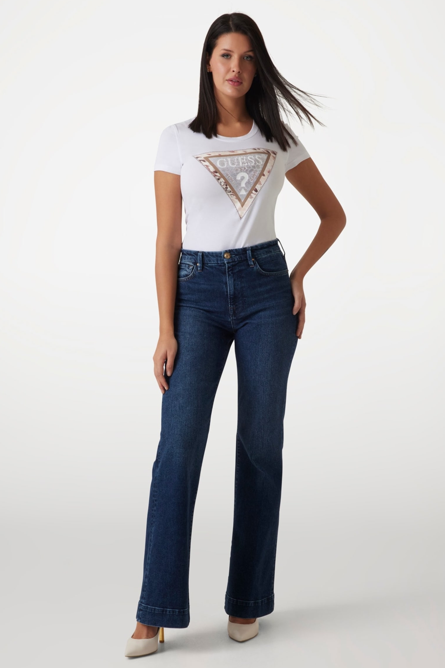 Женская белая футболка Guess W5RI22.J1314;G011