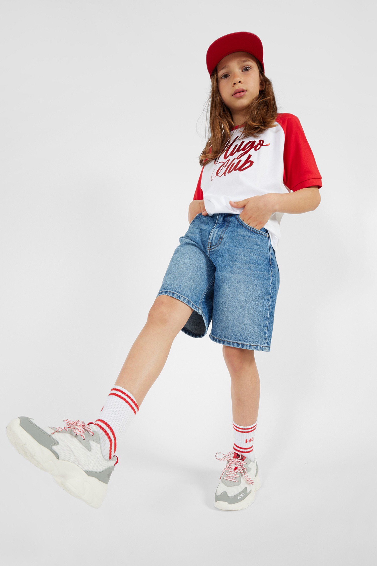 Дитячі сині джинсові шорти HUGO kids G00040;Z25