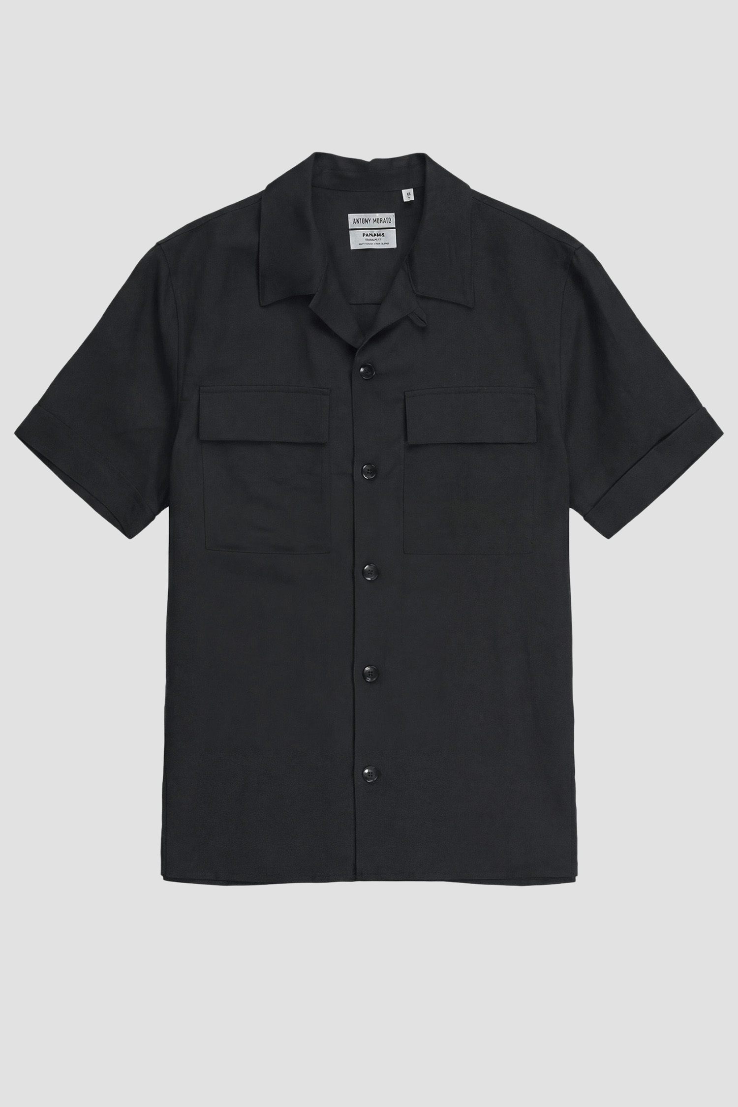 Чоловіча чорна лляна сорочка Antony Morato MMSS00202.FA900135;9000