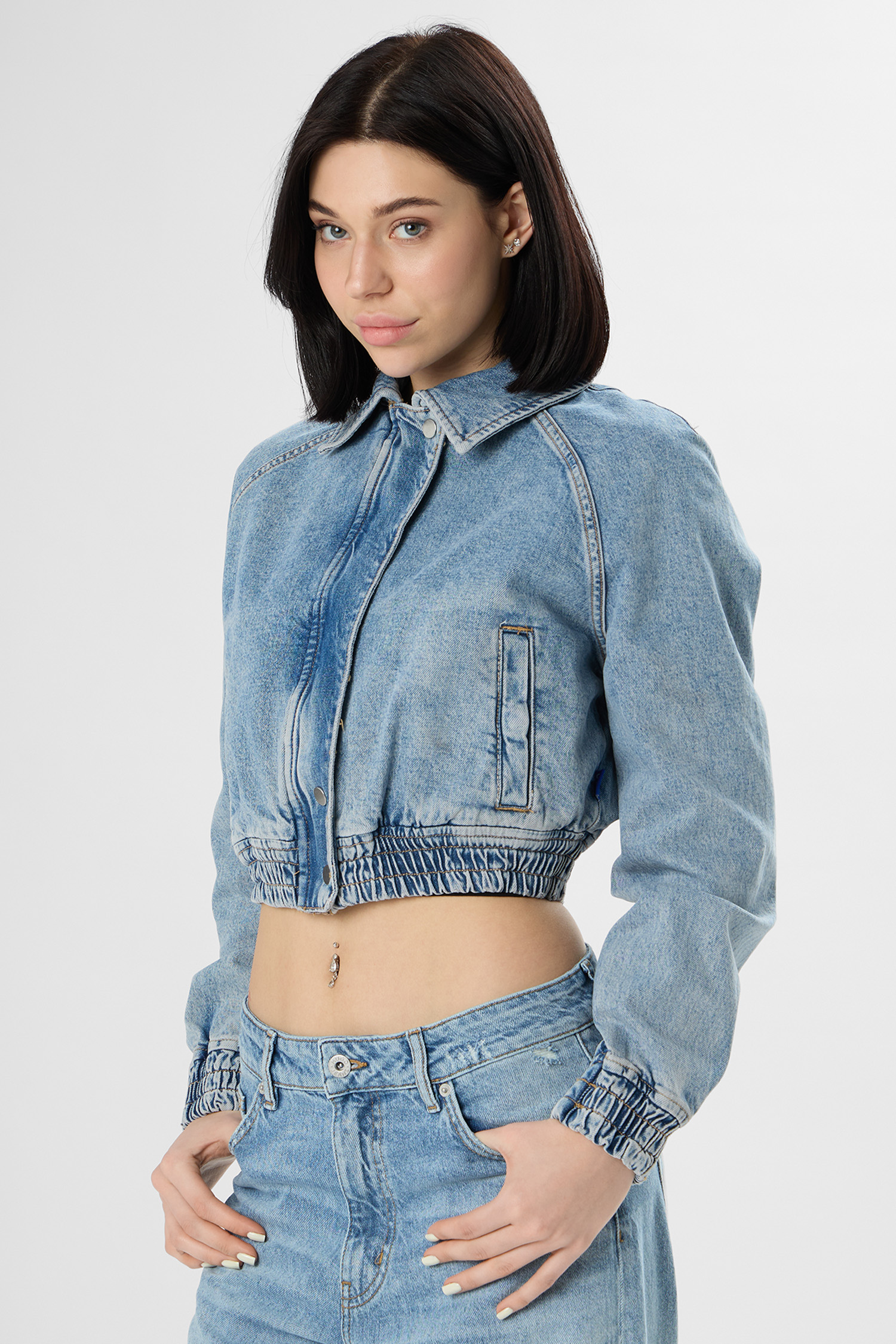 Женская синяя джинсовая куртка HUGO BLUE 50553022;432