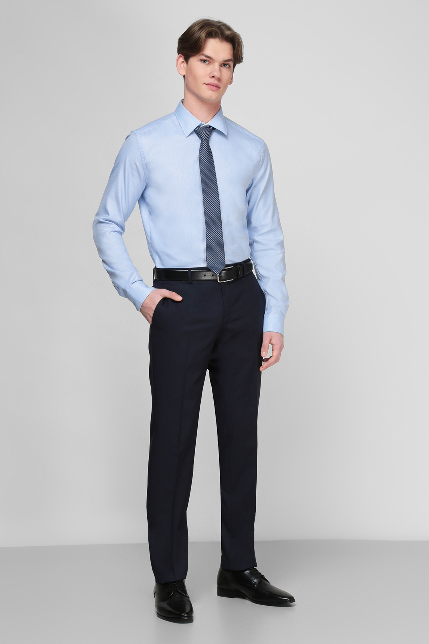 Темно-синие шерстяные брюки для парней BOSS 50318499;401