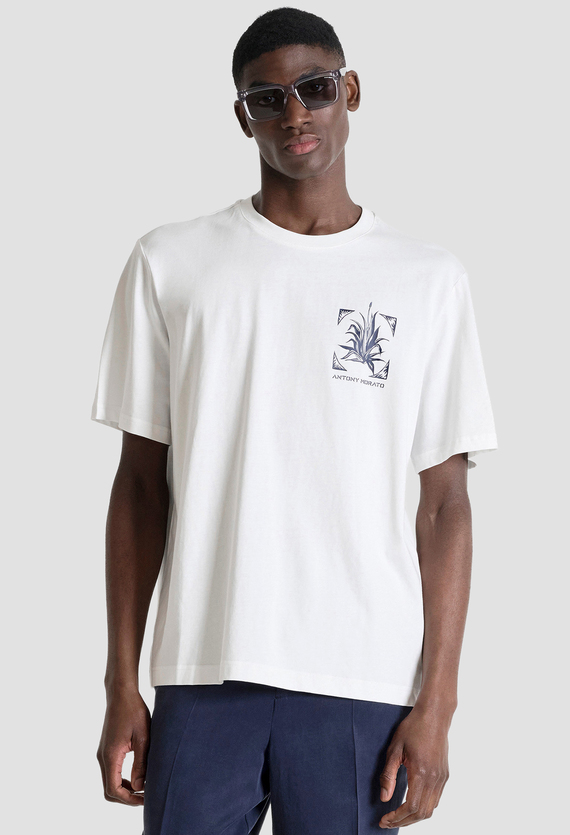 Мужская белая футболка Antony Morato MMKS02667.FA100240;1011