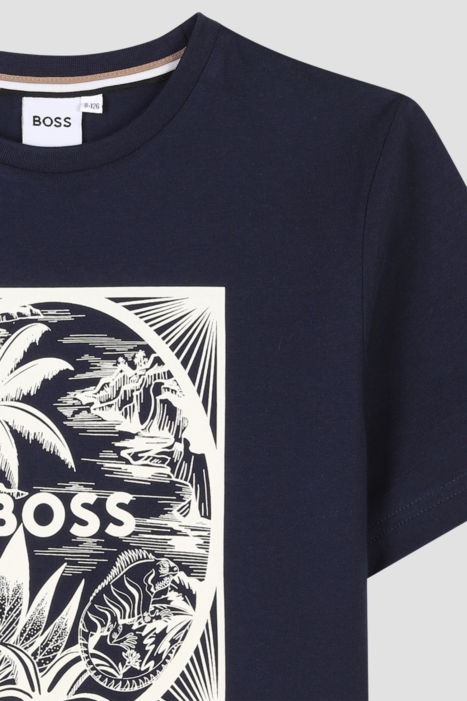 Дитяча темно-синя футболка BOSS kids J52050;849