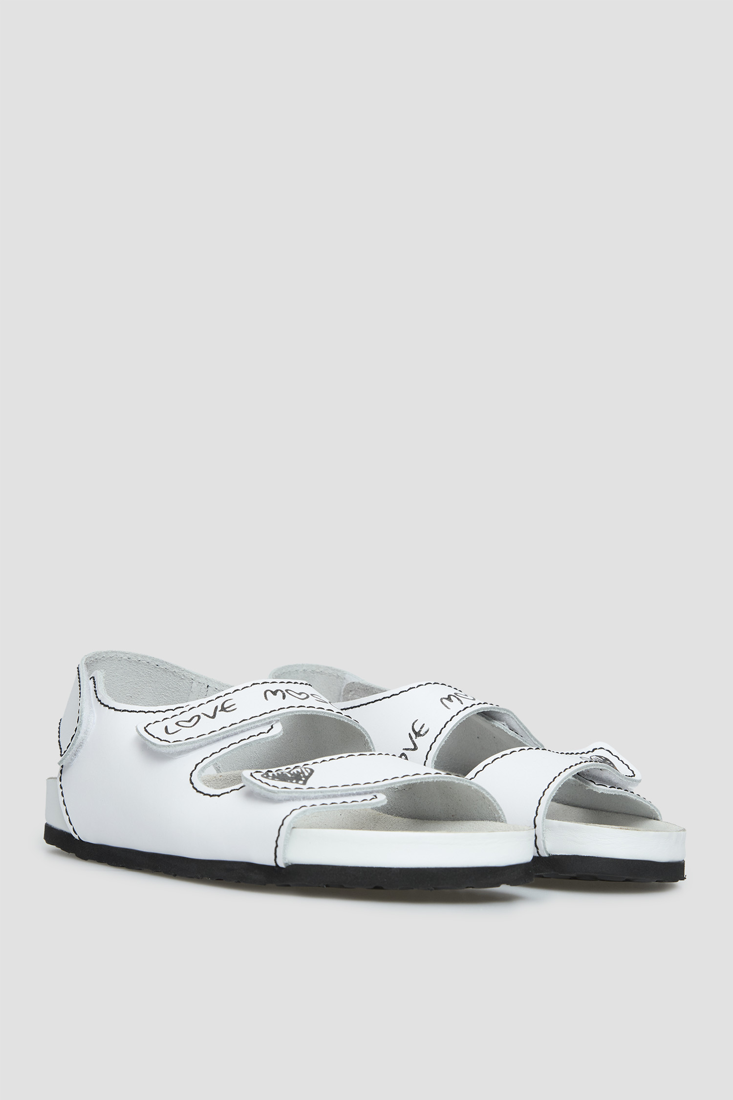 Женские белые кожаные  сандалии Moschino JA16283G0I.IA0;100