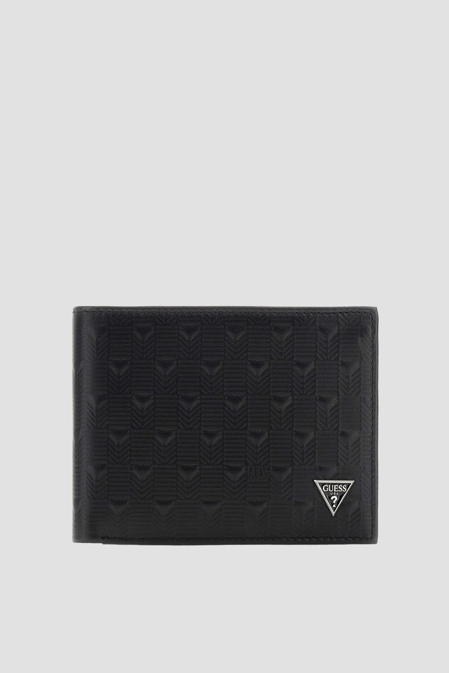 Чоловічий чорний шкіряний гаманець Guess SMMADL.LEA27;BLA