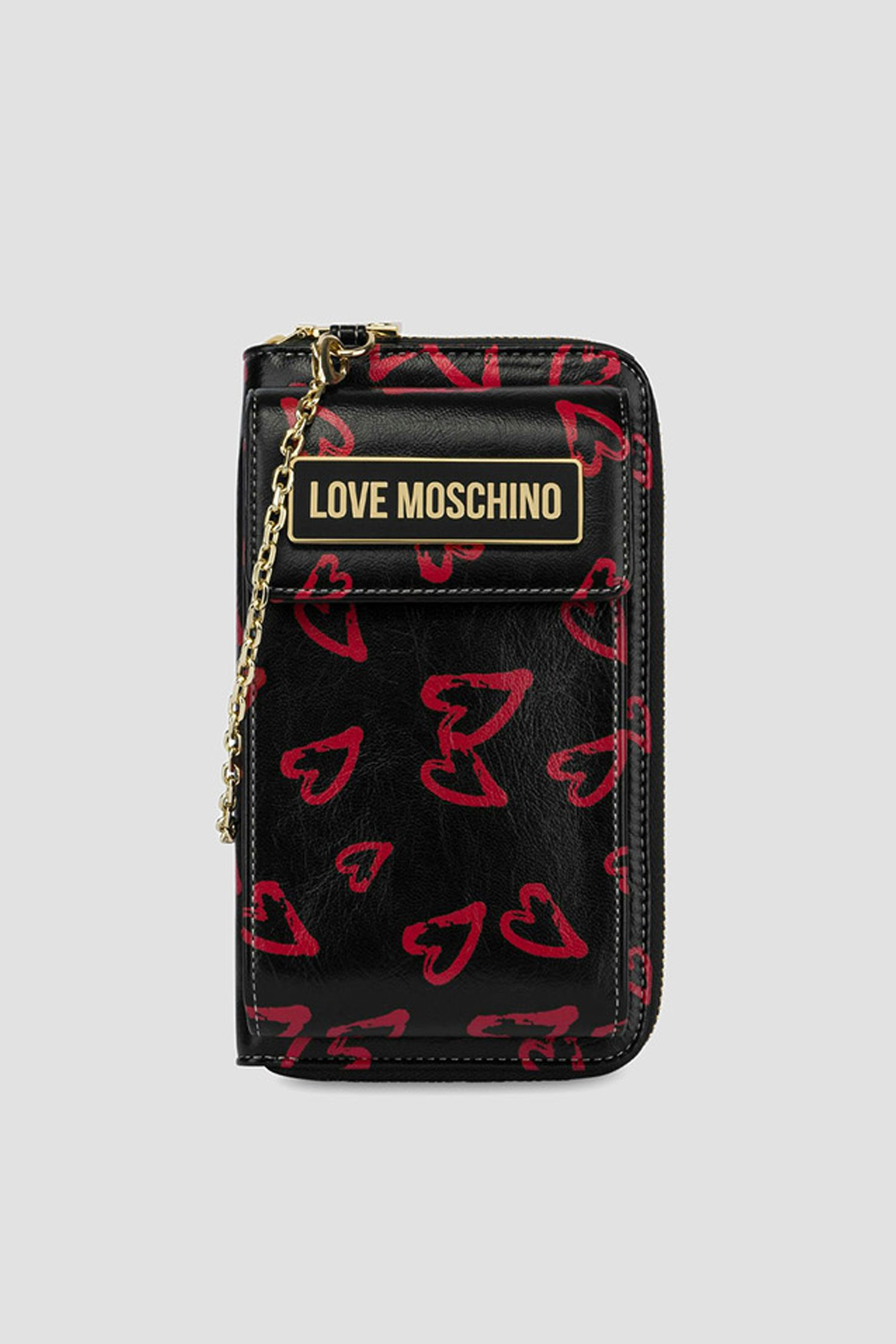 Жіночий чорний гаманець з візерунком Moschino JC5701PP0I.KM1;00A