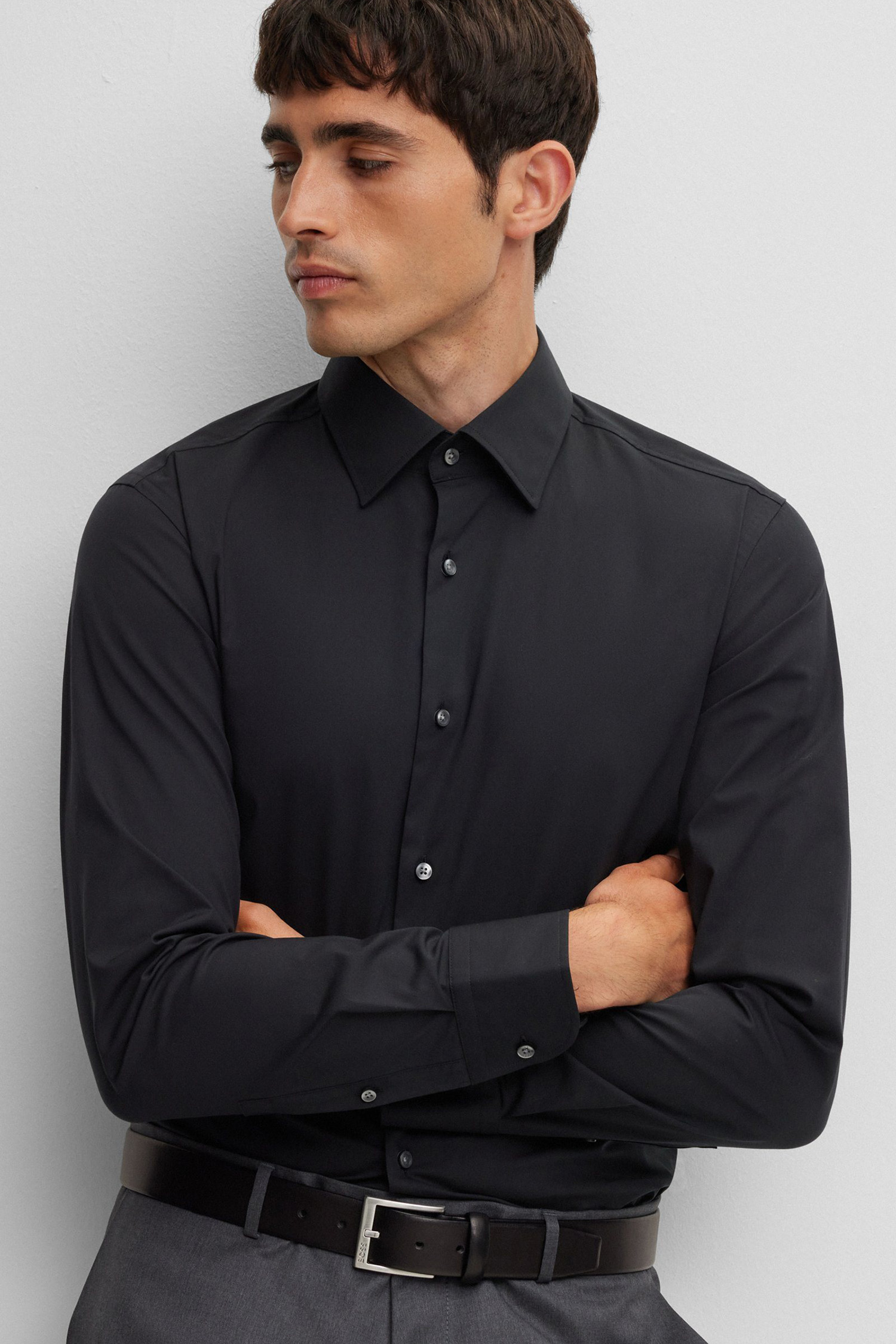 Мужская черная рубашка BOSS 50469345;001