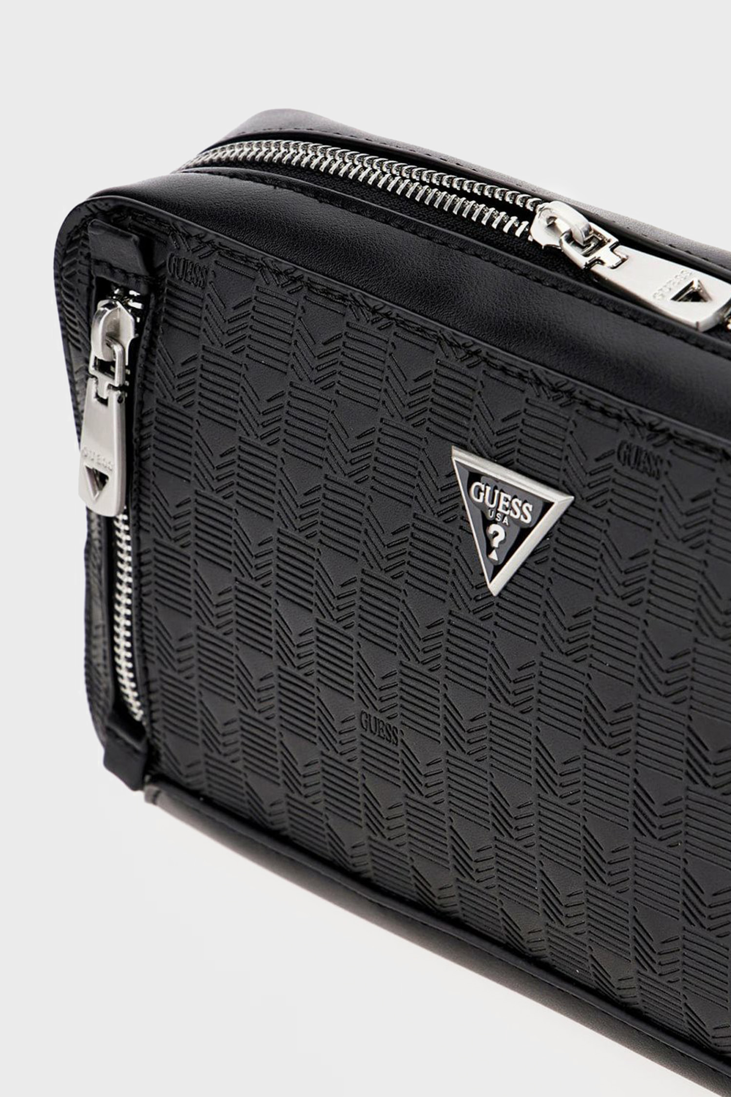 Чоловіча чорна поясна сумка з візерунком Guess HMTODE.P5221;BLA