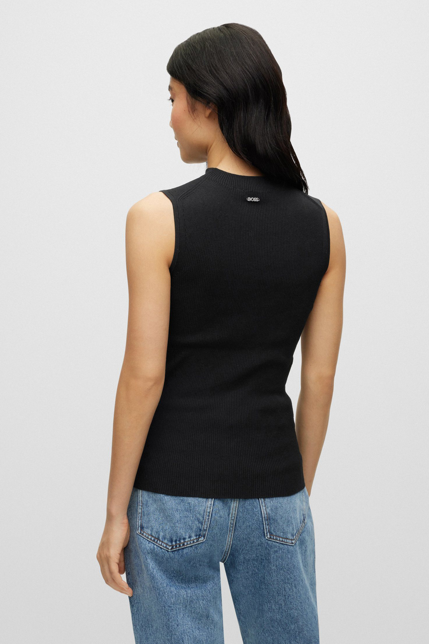 Жіночий чорний топ BOSS 50473237;001