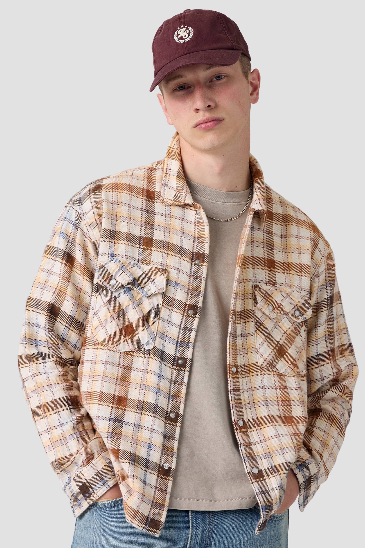 Мужская бежевая рубашка в клетку Levi’s® 0085P;0000