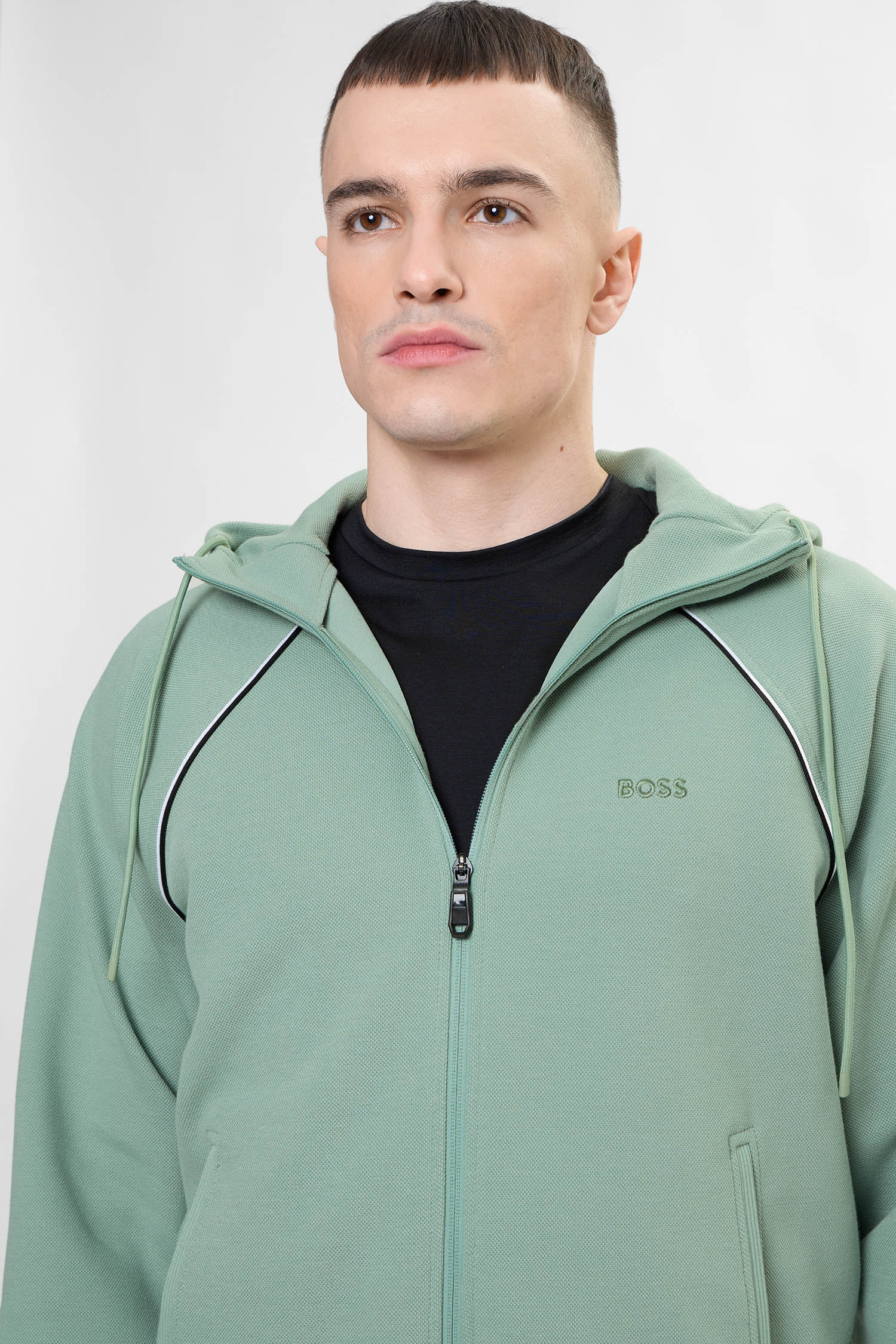 Чоловіча м'ятна кофта на блискавці BOSS 50553575;357