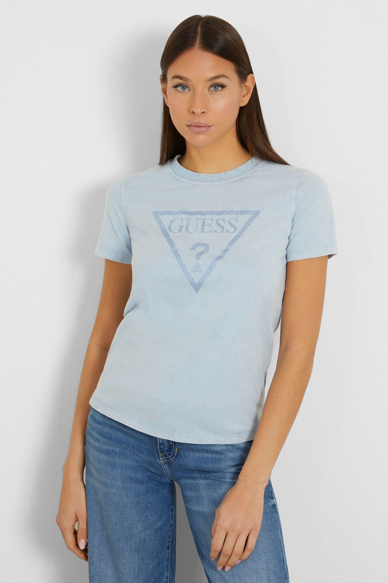 Жіноча блакитна футболка Guess W4GI26.I3Z14;G7N1