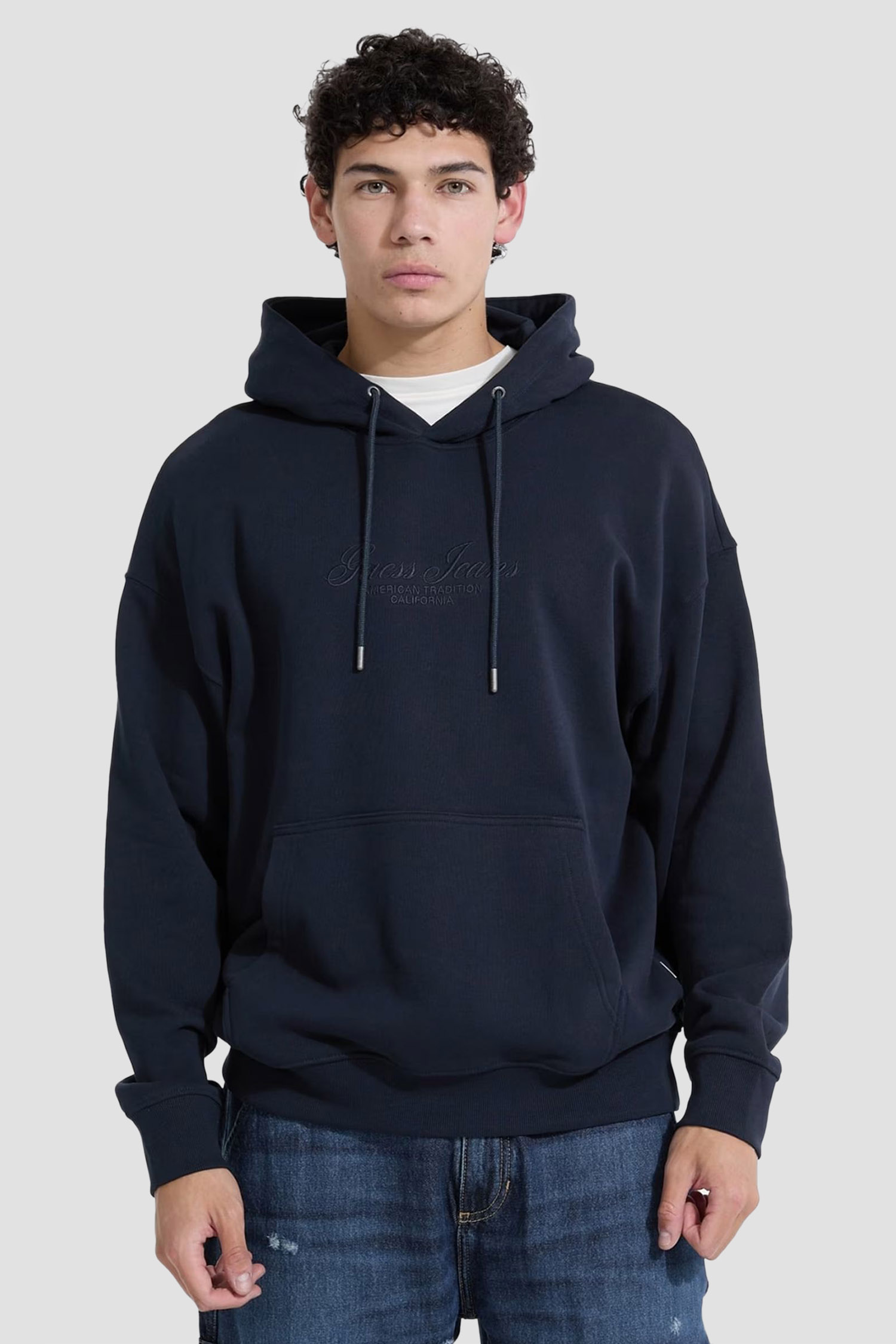 Мужское темно-синее худи Guess Jeans M5YQ16.KCPR1;A71W
