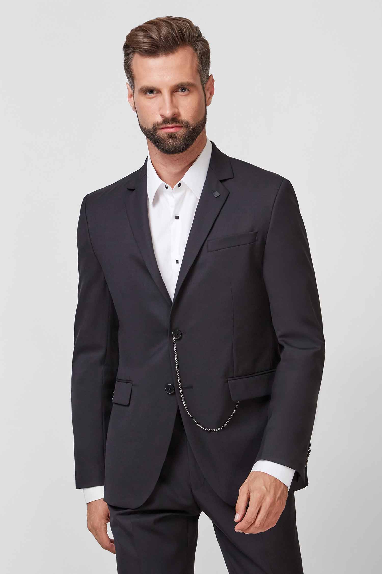 Мужской черный шерстяной пиджак Karl Lagerfeld 512083.155254;990