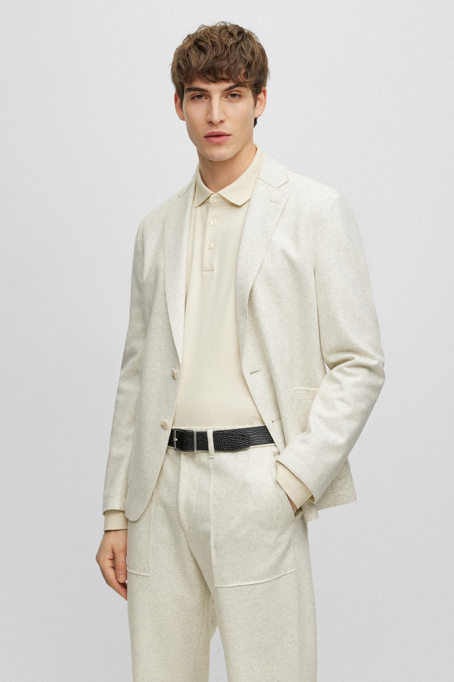 Мужской черный кожаный ремень BOSS 50481028;001