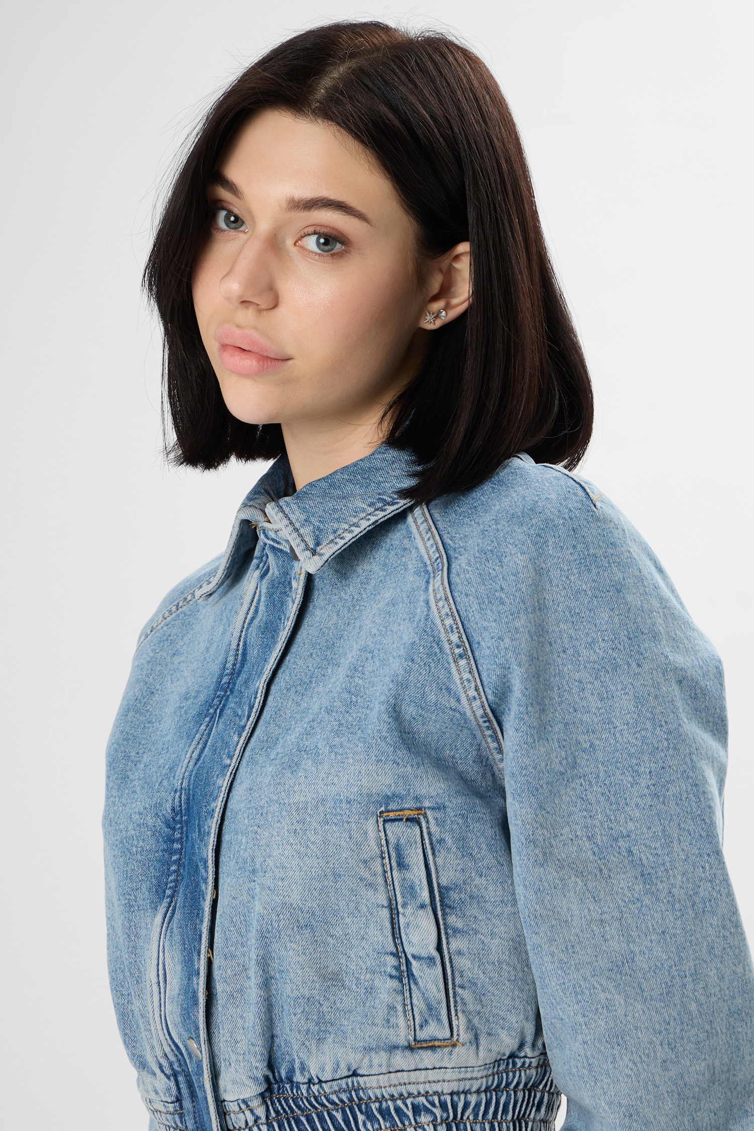 Женская синяя джинсовая куртка HUGO BLUE 50553022;432