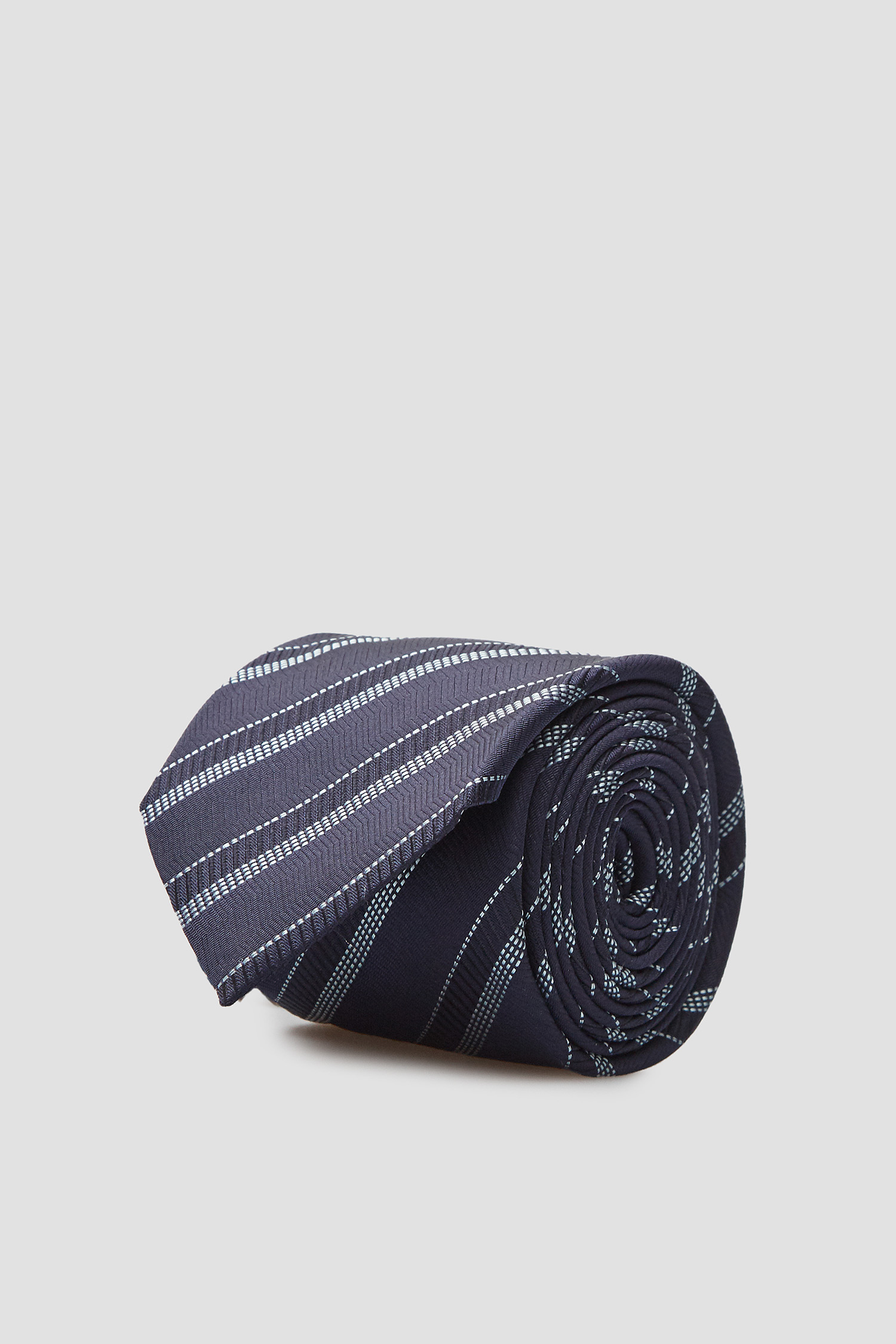 Мужской синий шелковый галстук в полоску BOSS 50451880;488