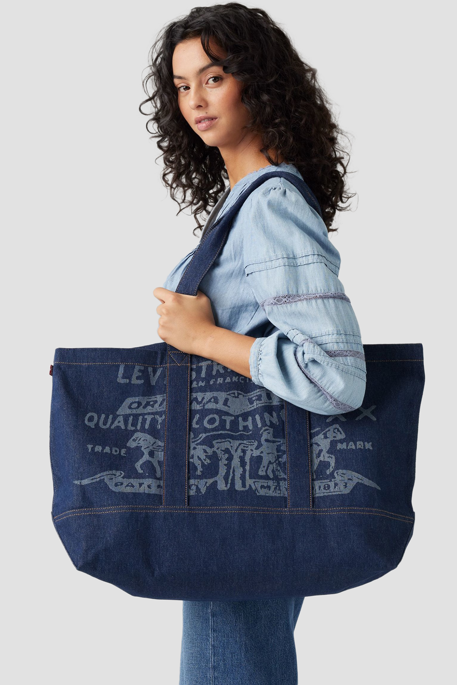 Женская темно-синяя джинсовая сумка-шопер Levi’s® 000AA;0002