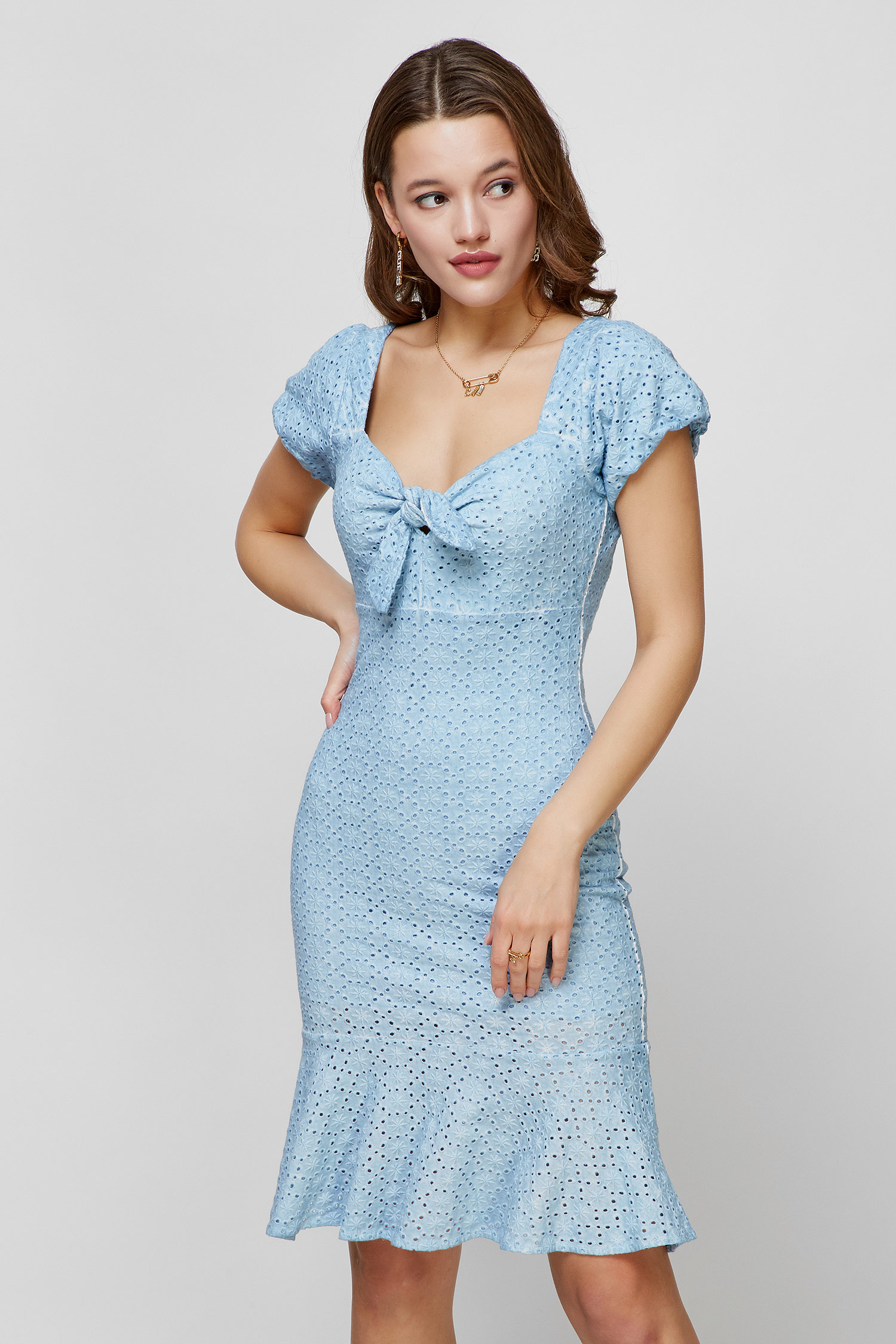 Женское голубое платье Guess W2GK54.KB430;G7GG