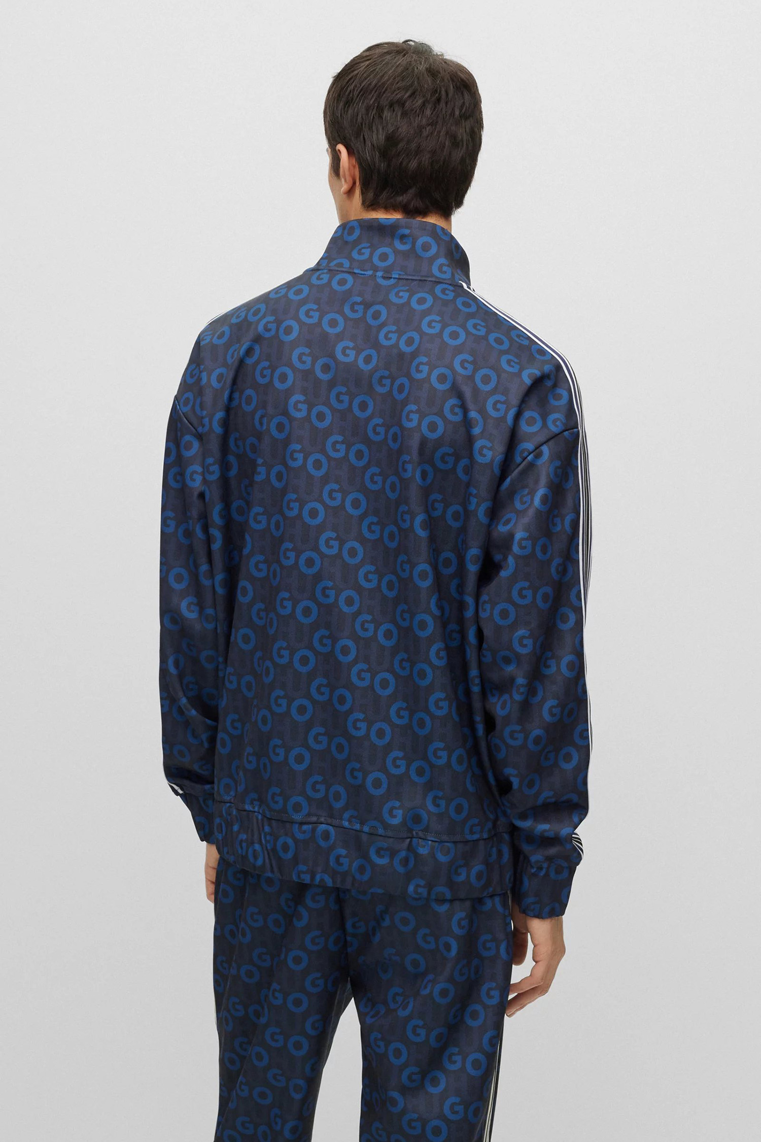 Мужская темно-синяя спортивная кофта с узором HUGO 50493706;405