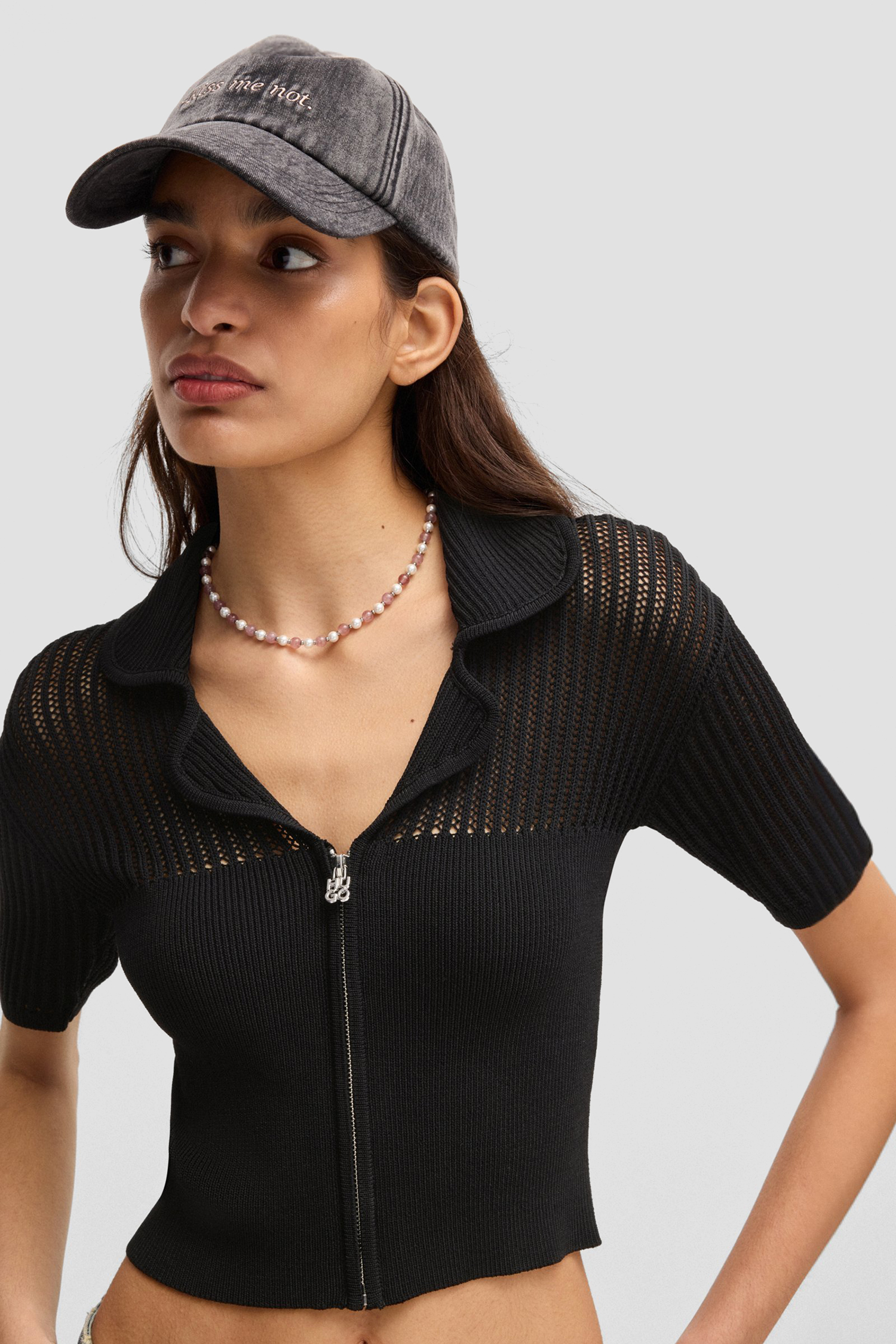 Жіночий чорний топ HUGO 50532170;001