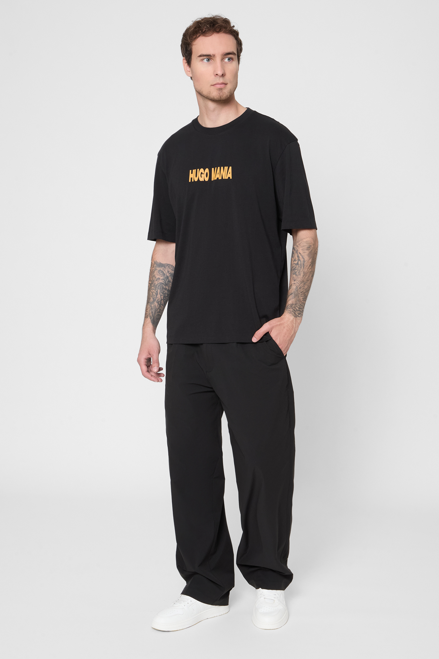 Мужская черная футболка HUGO BLUE 50543483;001