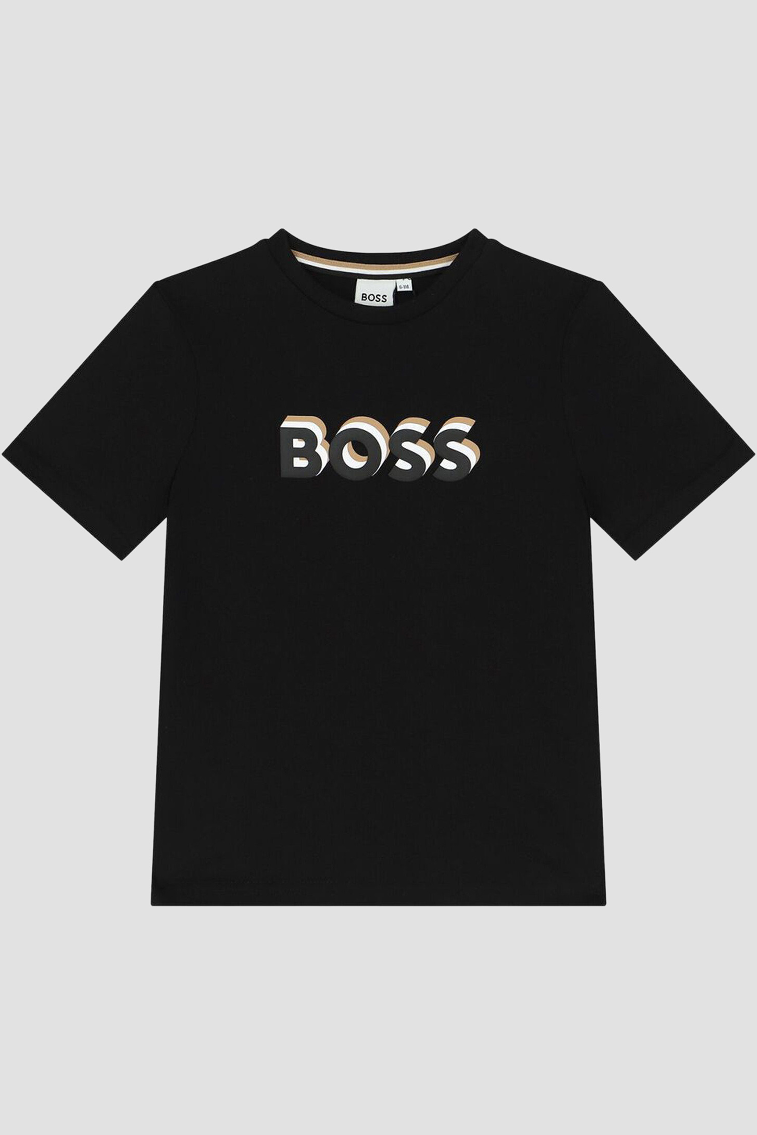 Детская черная футболка BOSS kids J50723;09B