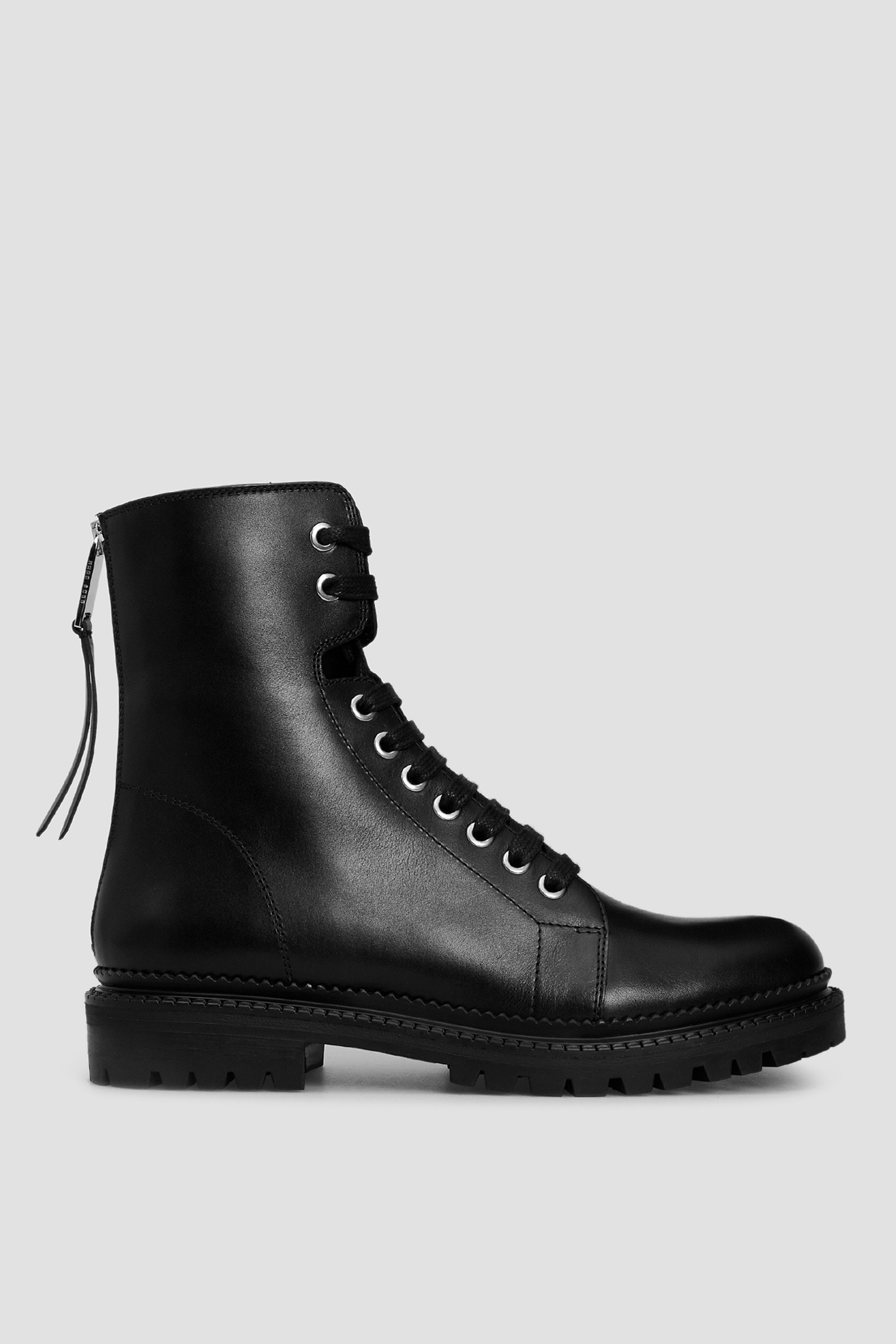 Женские черные кожаные ботинки BOSS 50441589;001