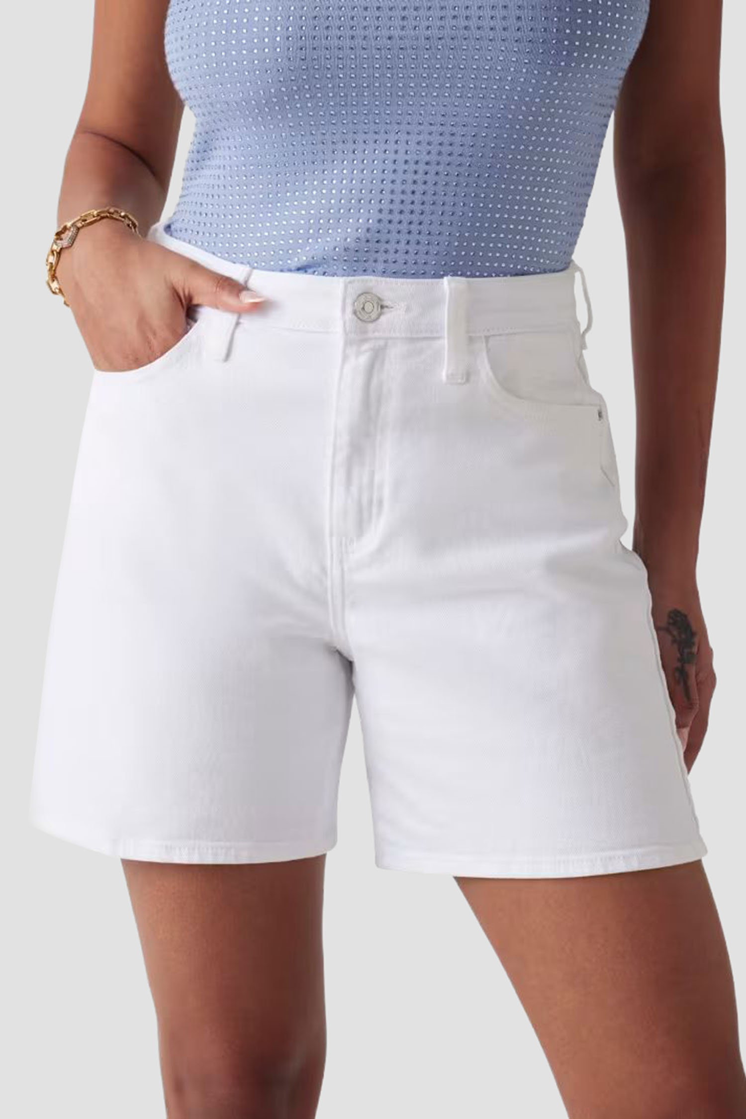 Жіночі білі джинсові шорти Guess W5GD1A.D4T50;G011