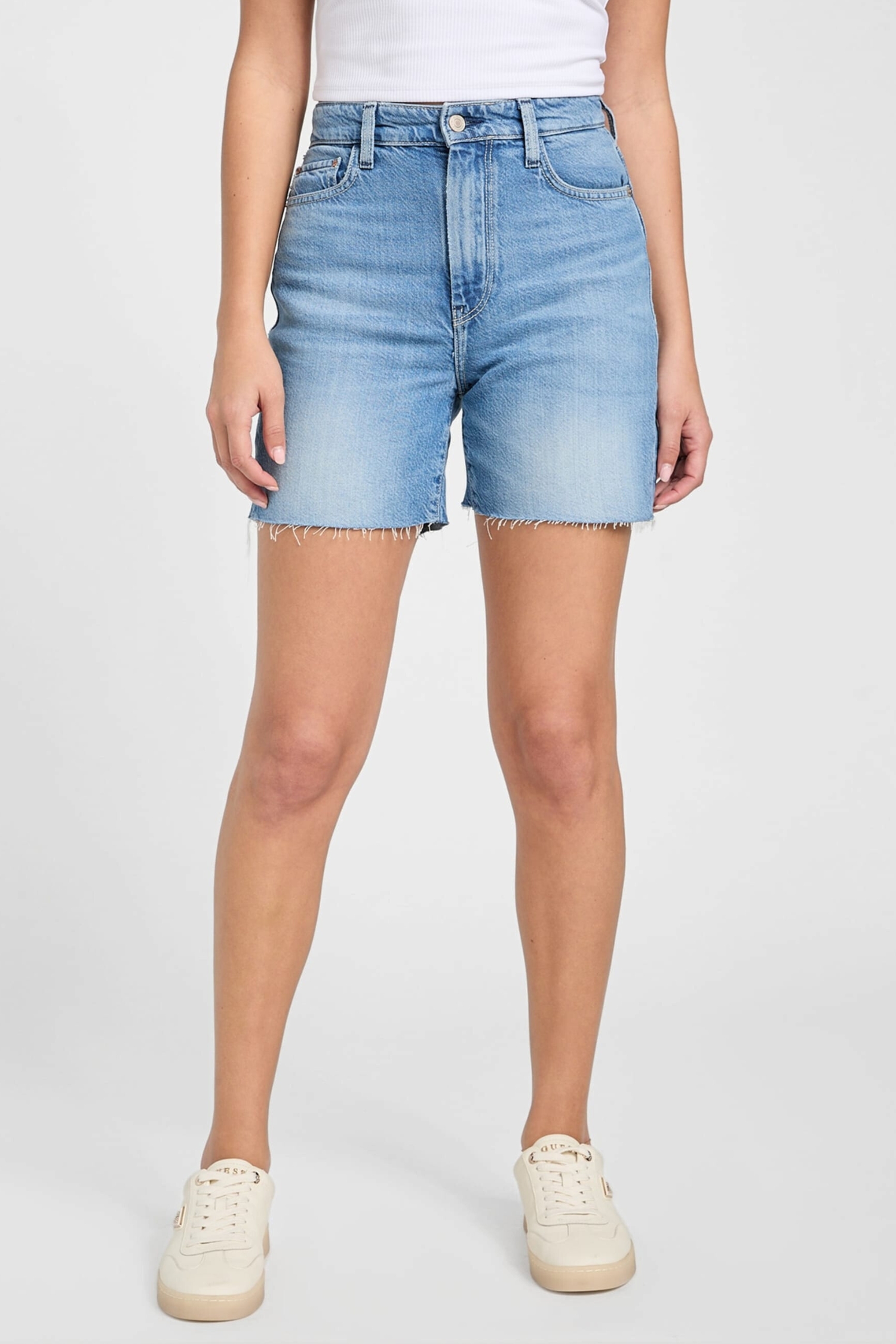 Женские голубые джинсовые шорты Guess W5GD47.D5B94;F0RM