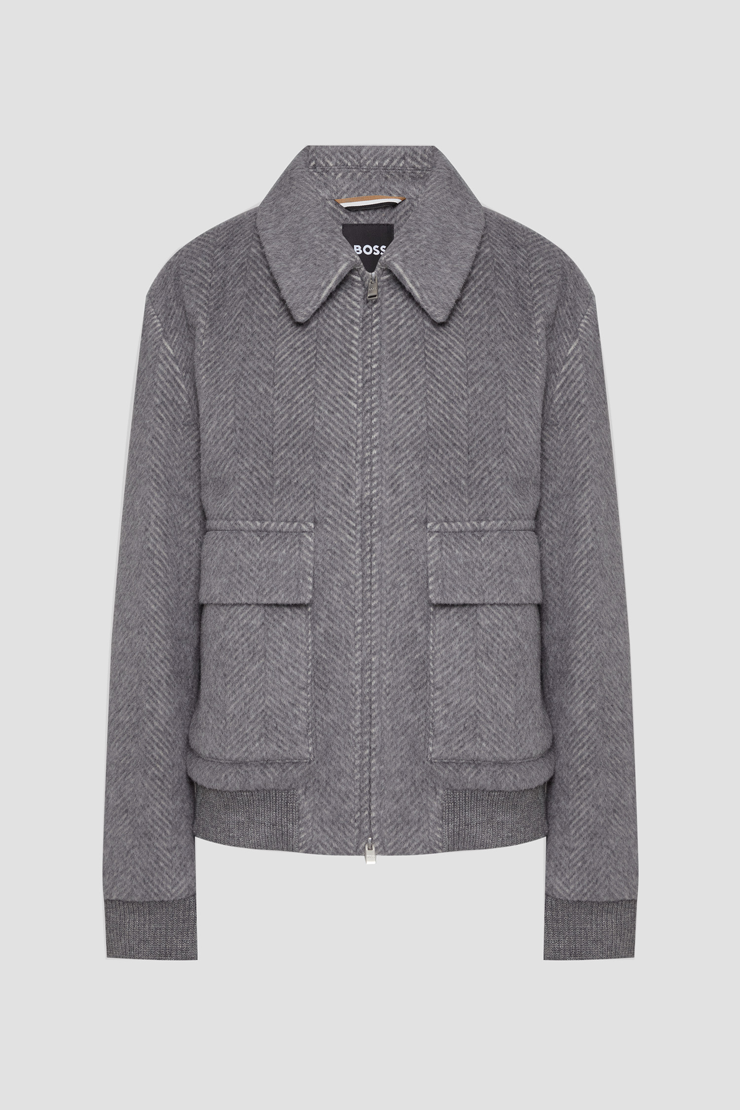 Чоловіча сіра вовняна сорочка-пальто з візерунком BOSS 50550739;041