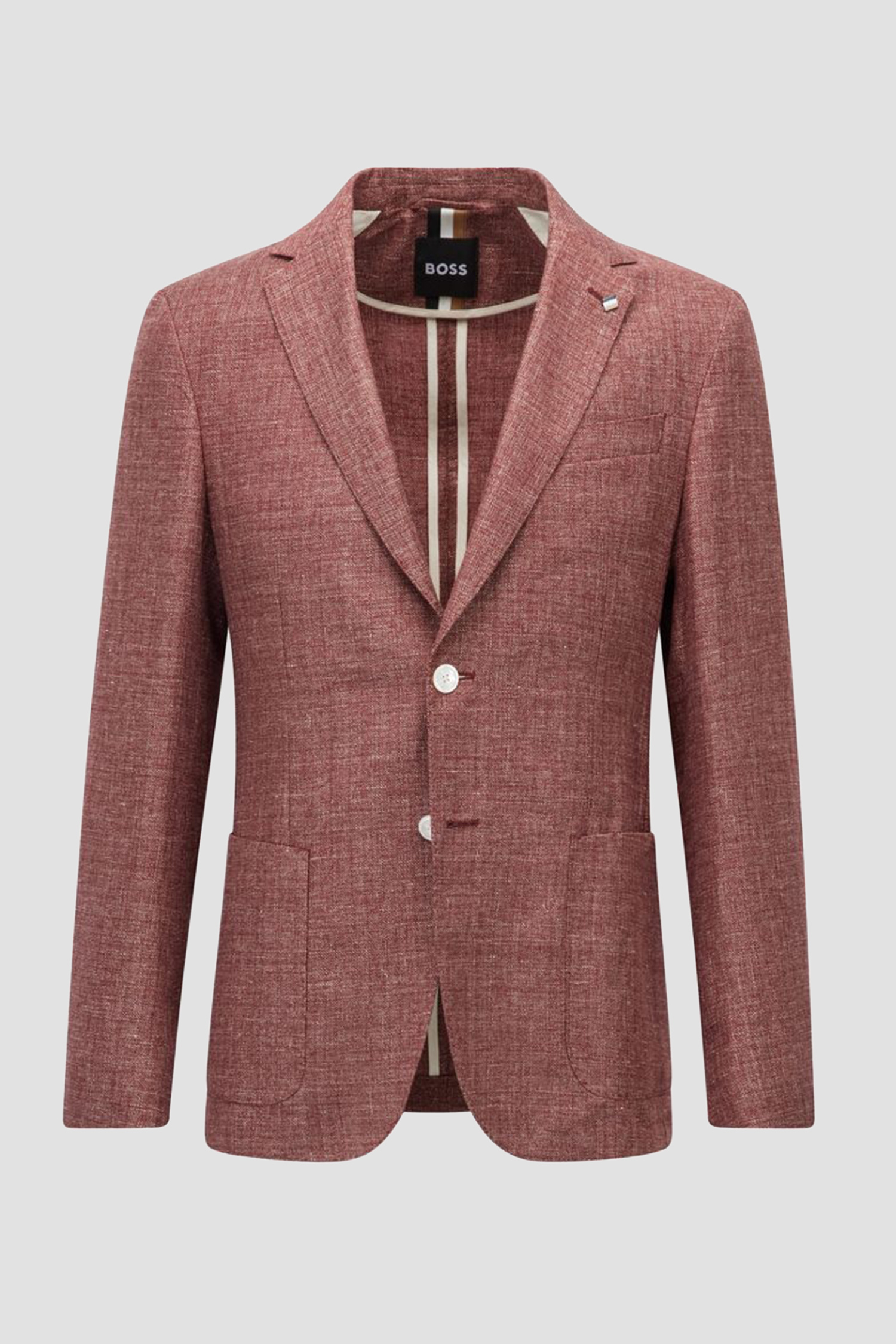 Мужской бордовый льняной пиджак BOSS 50468919;606