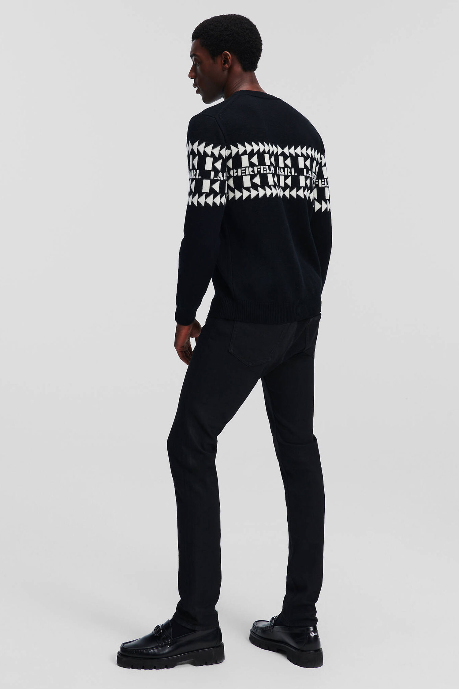 Мужской черный шерстяной свитер Karl Lagerfeld 534399.655022;990