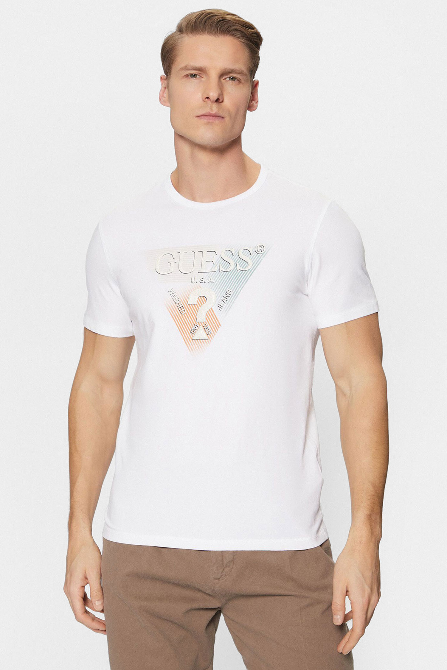 Чоловіча біла футболка Guess M5RI14.J1314;G011
