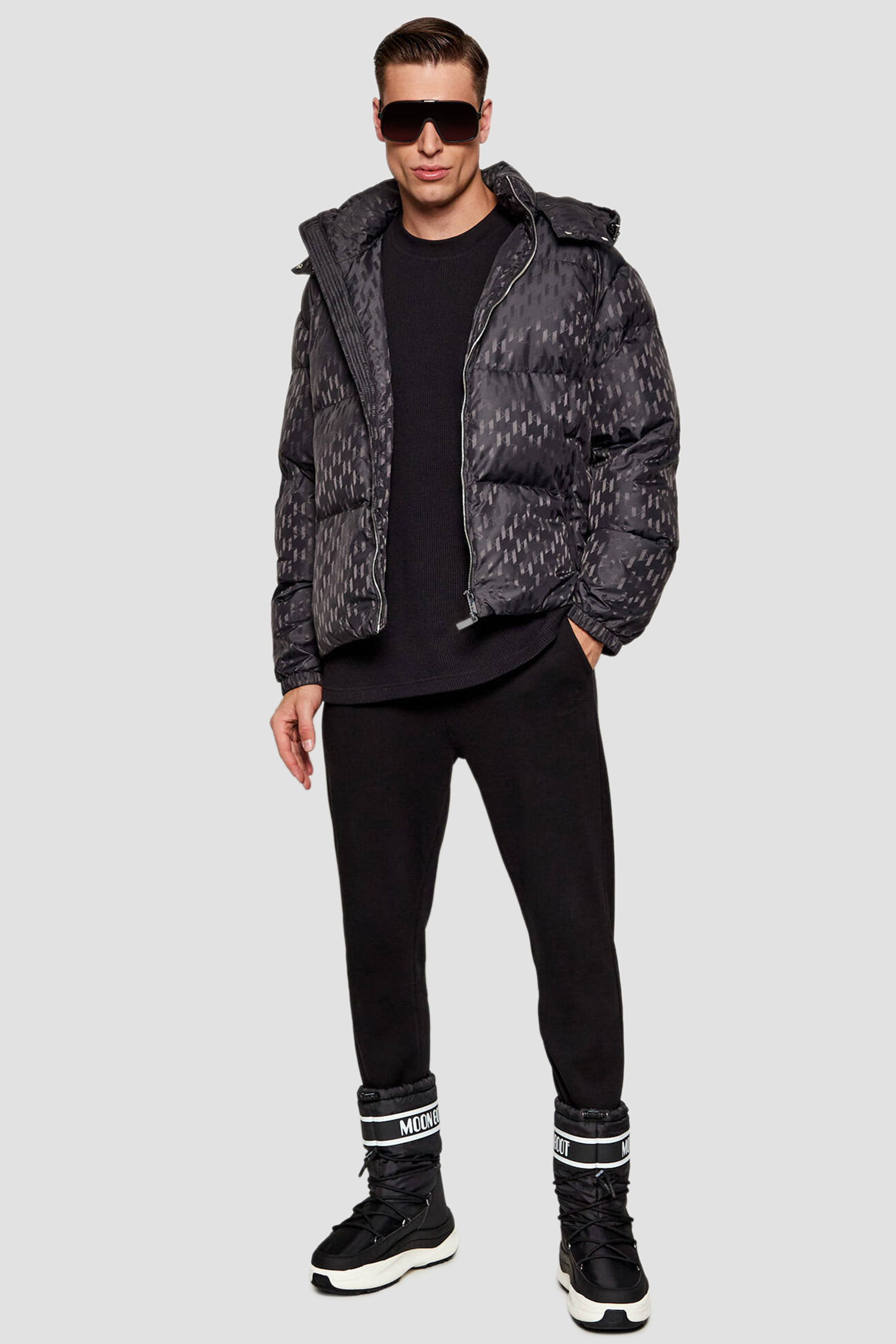 Мужская черная куртка с узором Karl Lagerfeld 554504.505016;990