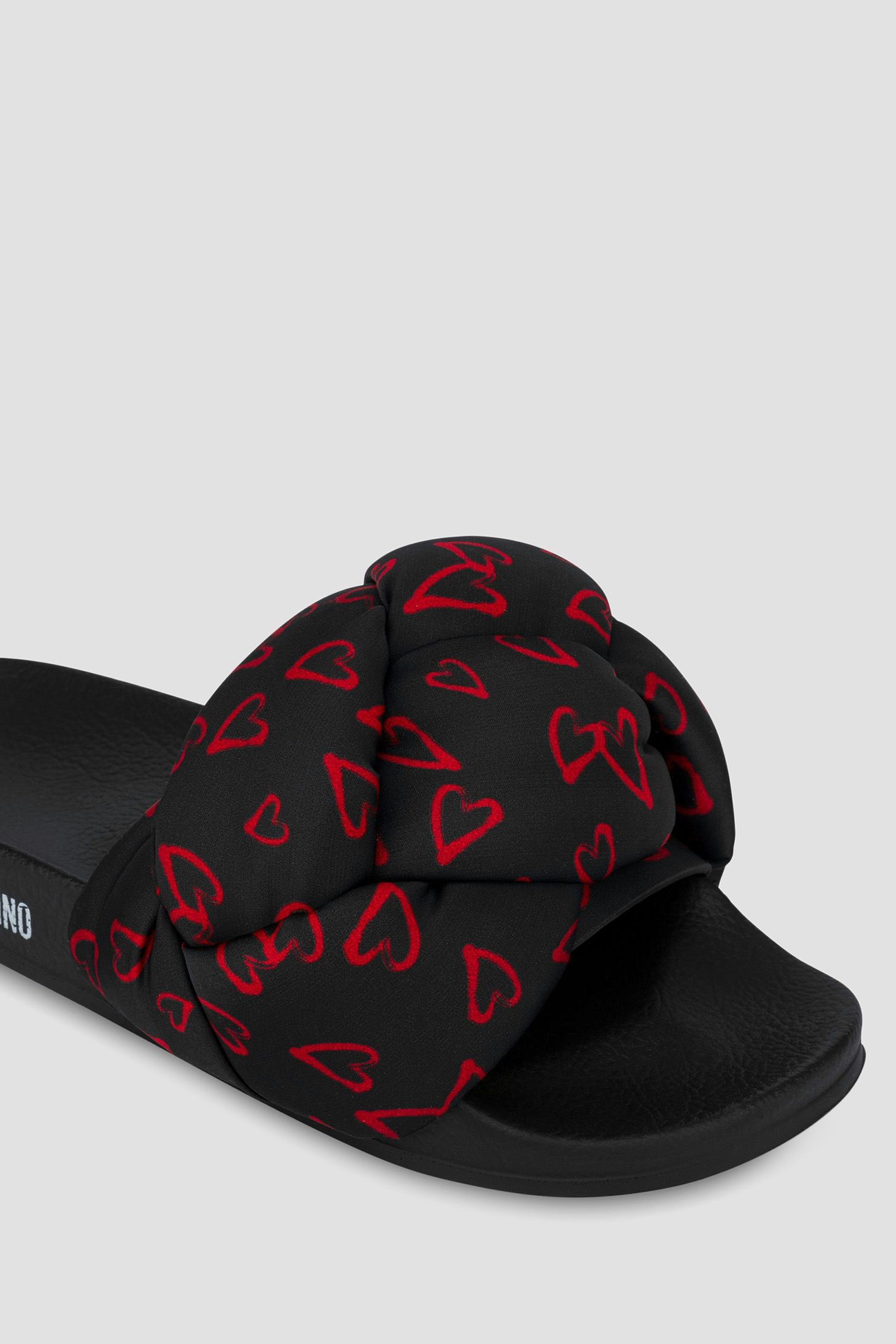 Женские черные слайдеры с узором Moschino JA28312G0I.IW1;00A