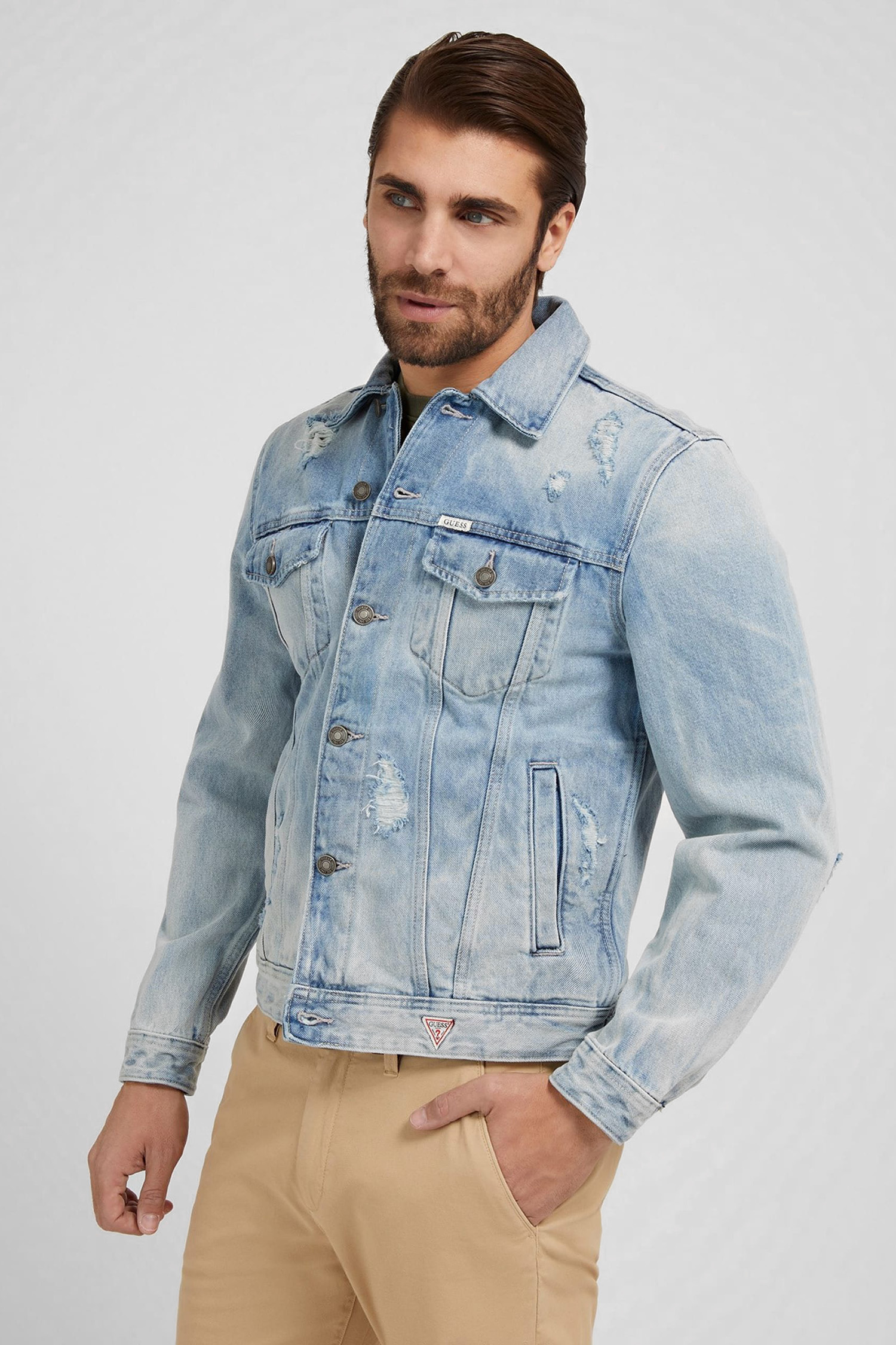 Чоловіча блакитна джинсова куртка Guess M2GXN1.D4HW4;DALW
