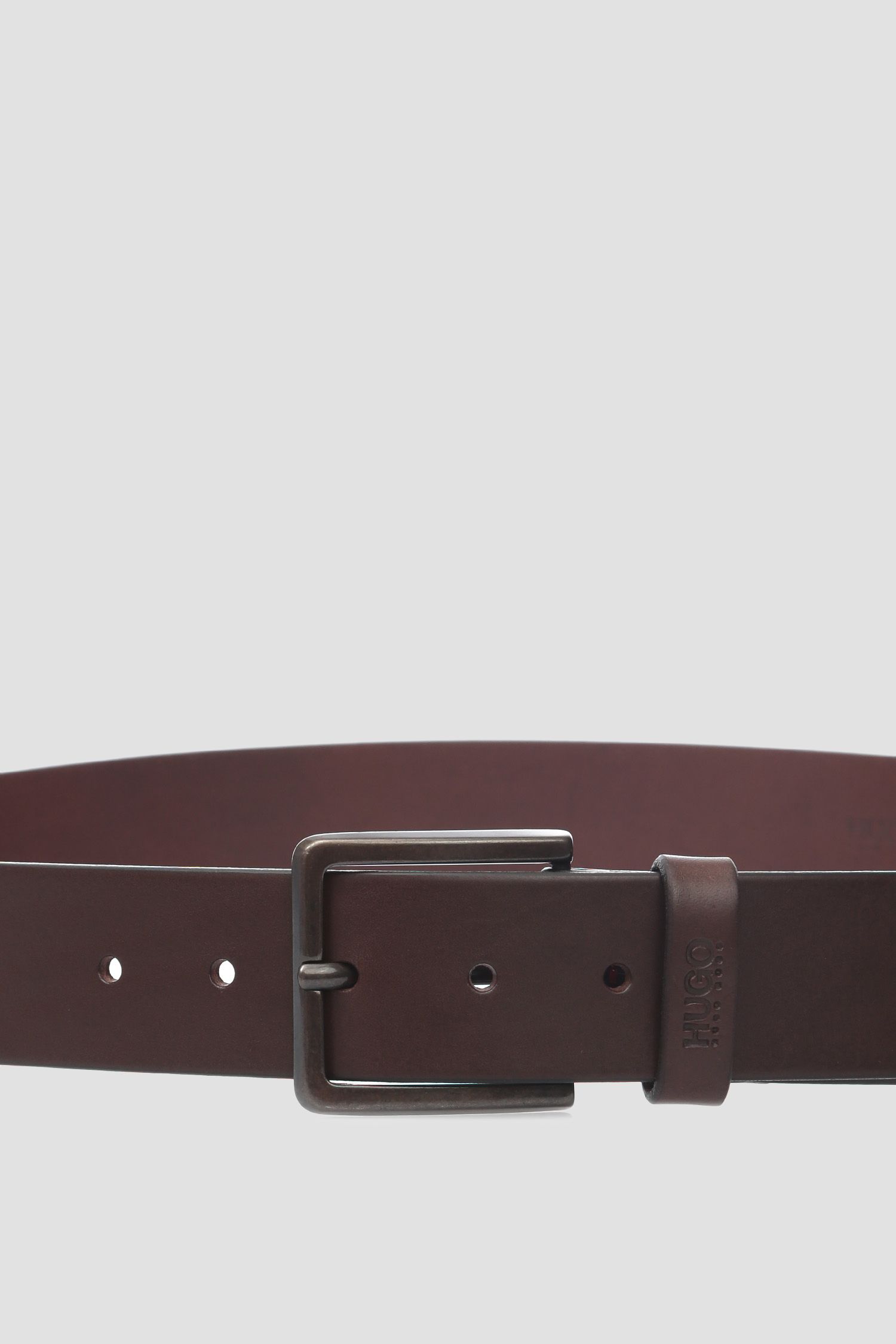 Мужской коричневый кожаный ремень HUGO 50385358;202