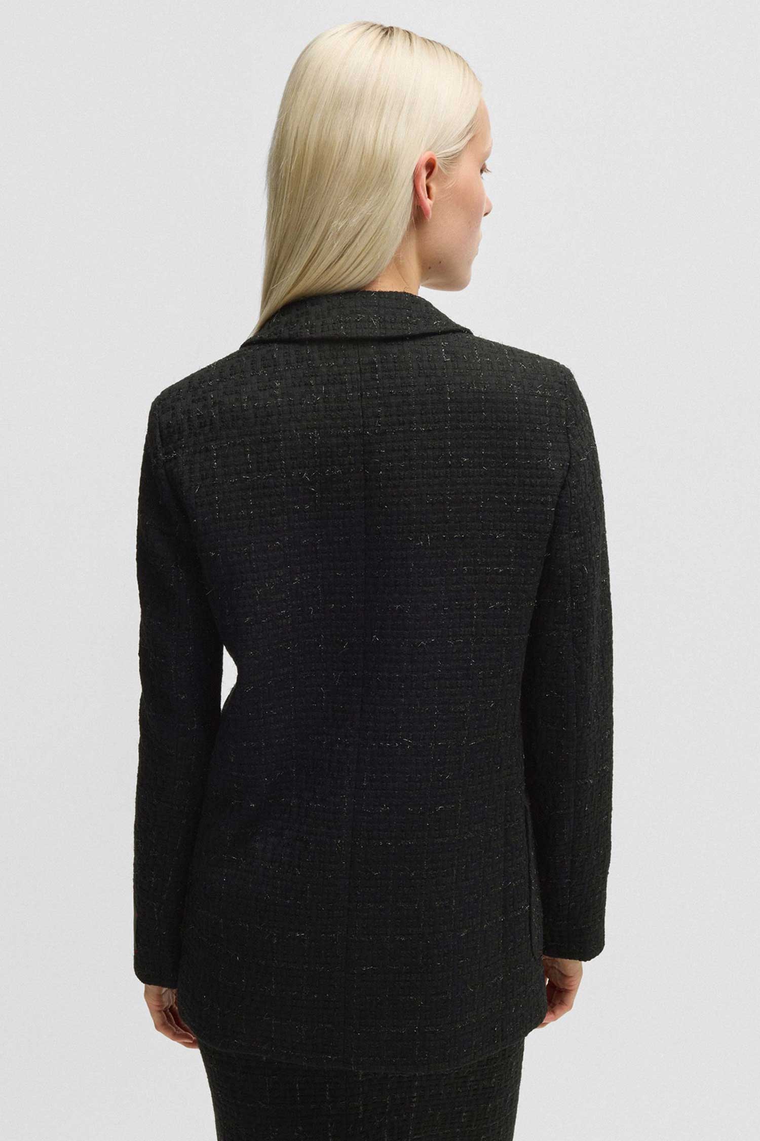 Женский черный твидовый блейзер HUGO 50525903;979