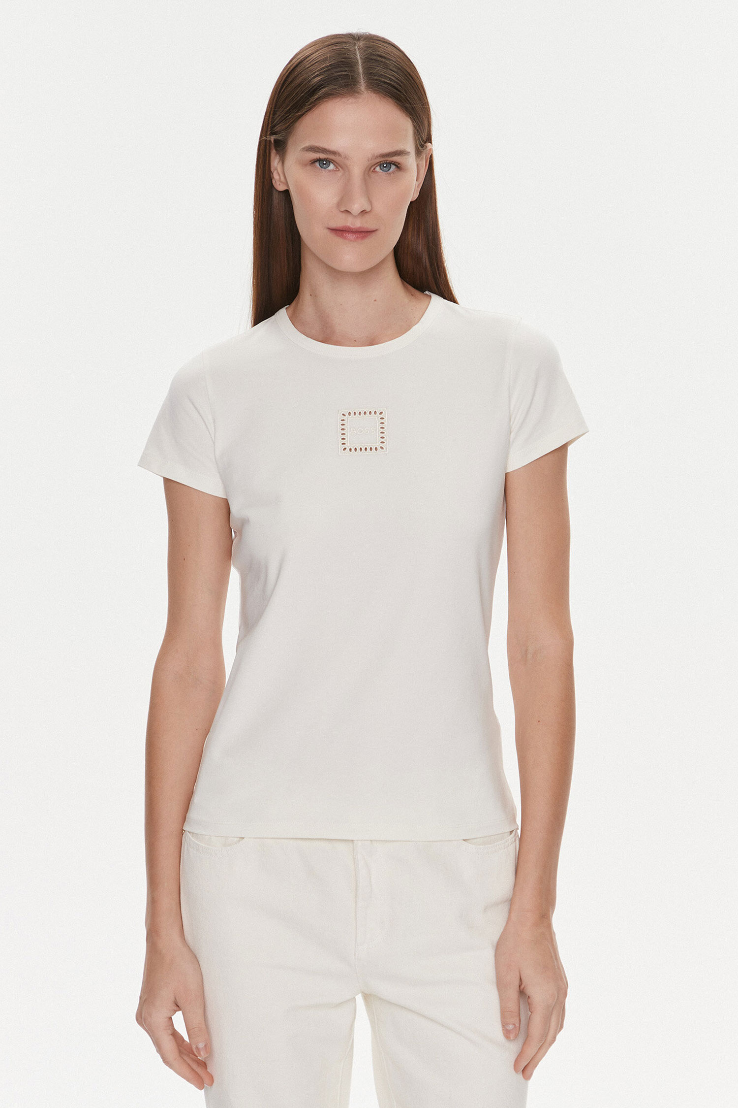 Женская белая футболка BOSS 50508498;118