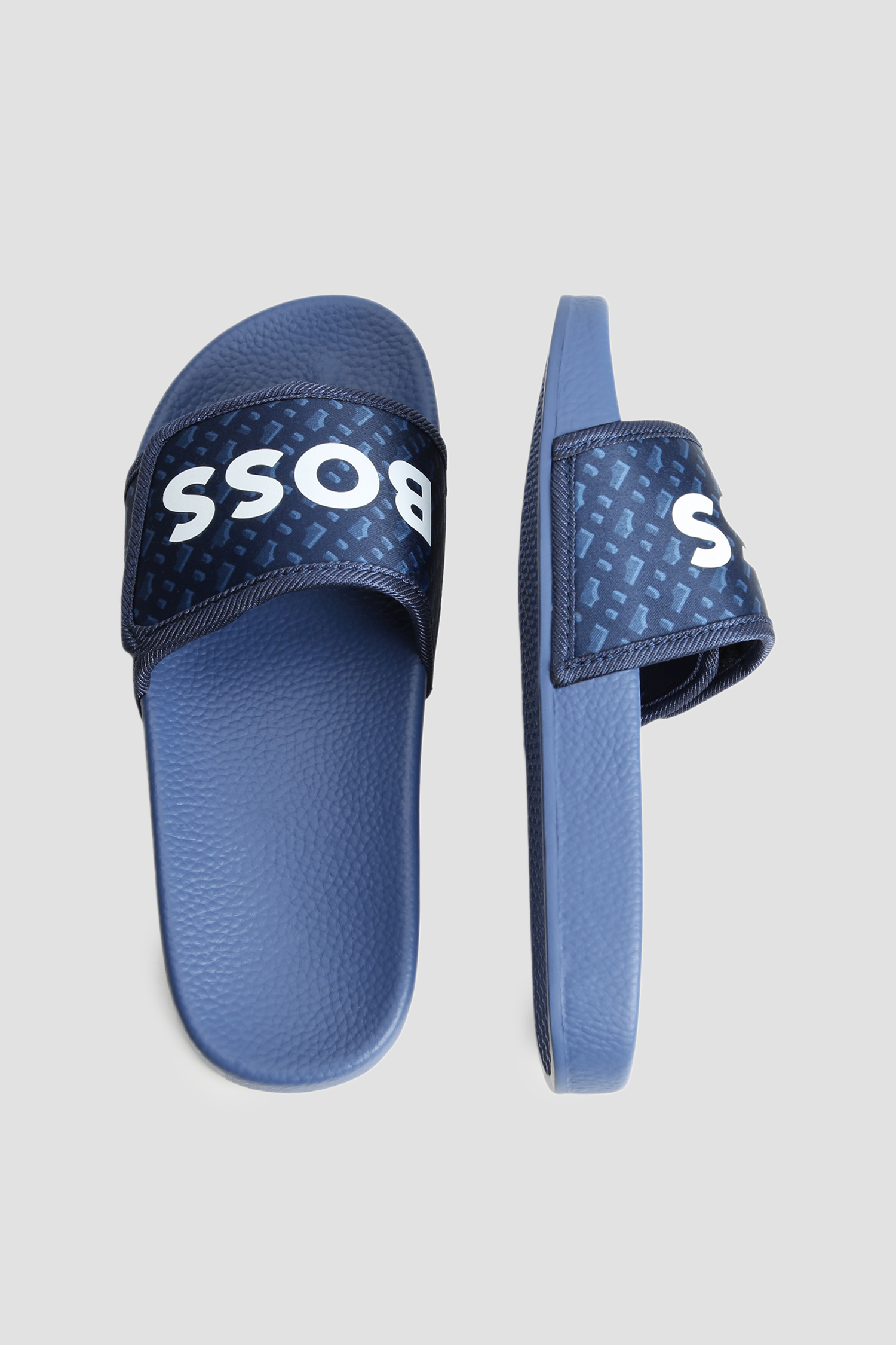 Детские темно-синие слайдеры с узором BOSS kids J50880;849