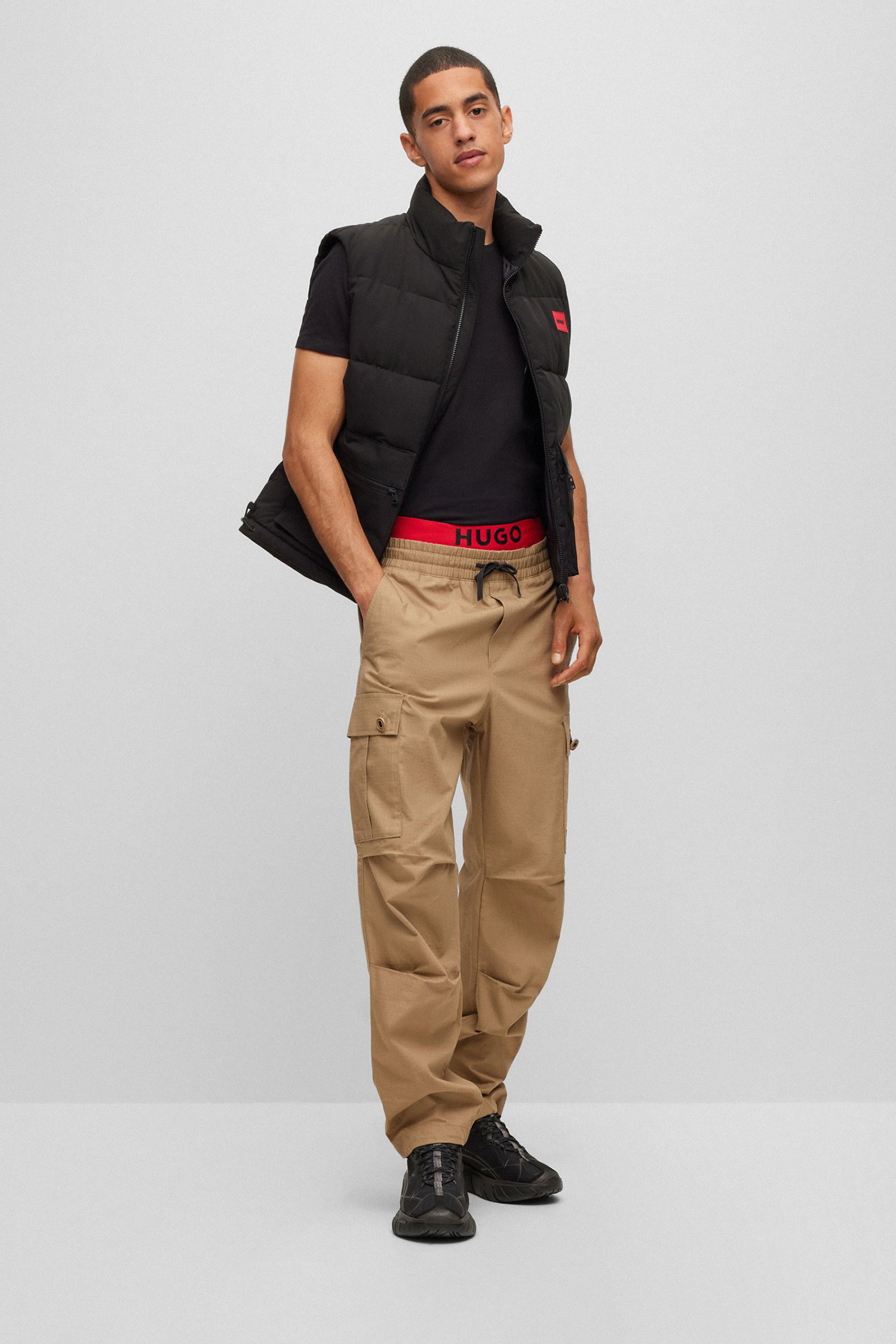 Мужская черная футболка (2 шт) HUGO 50325440;001