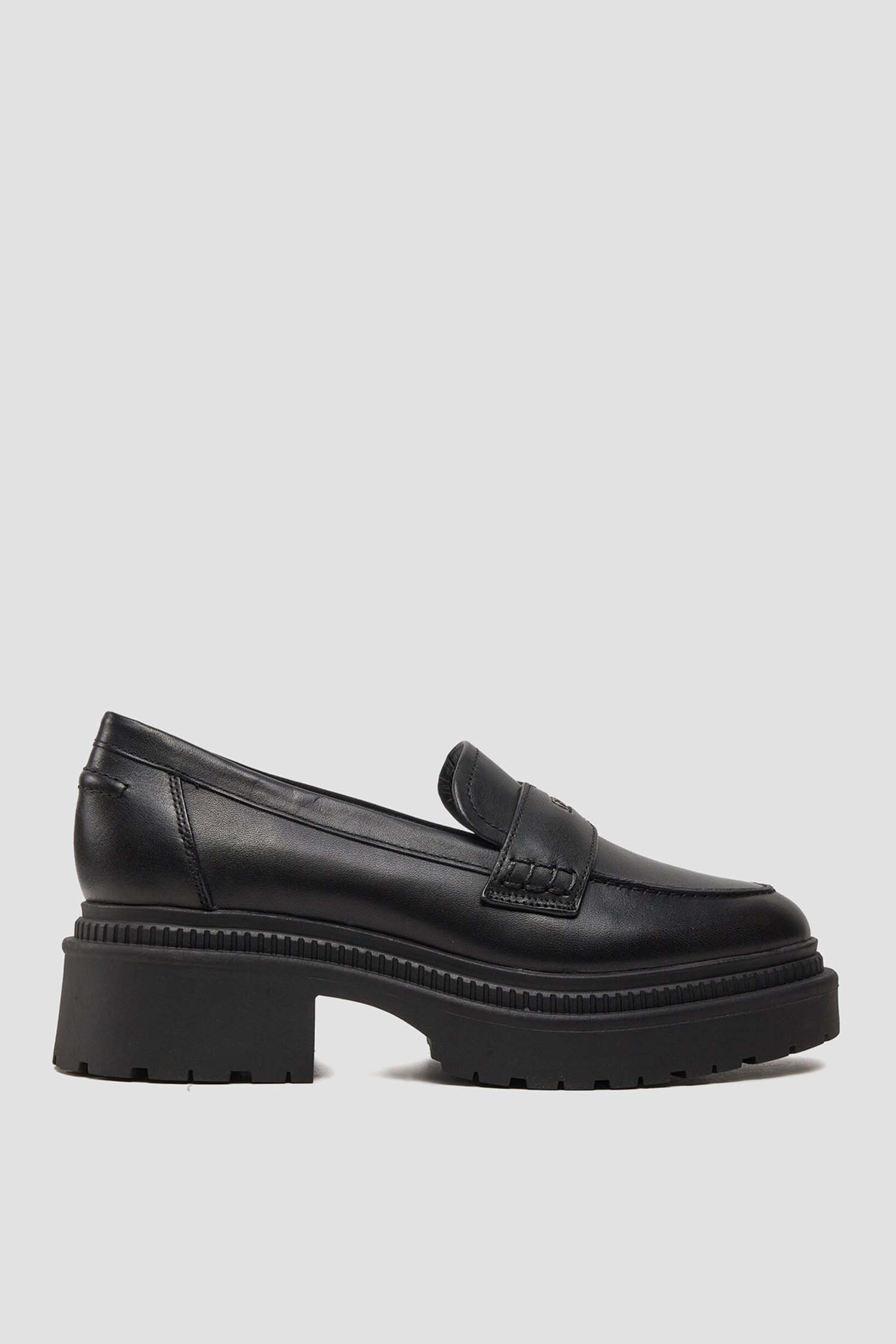 Женские черные кожаные лоферы Guess FLTFIN.LEA14;BLACK