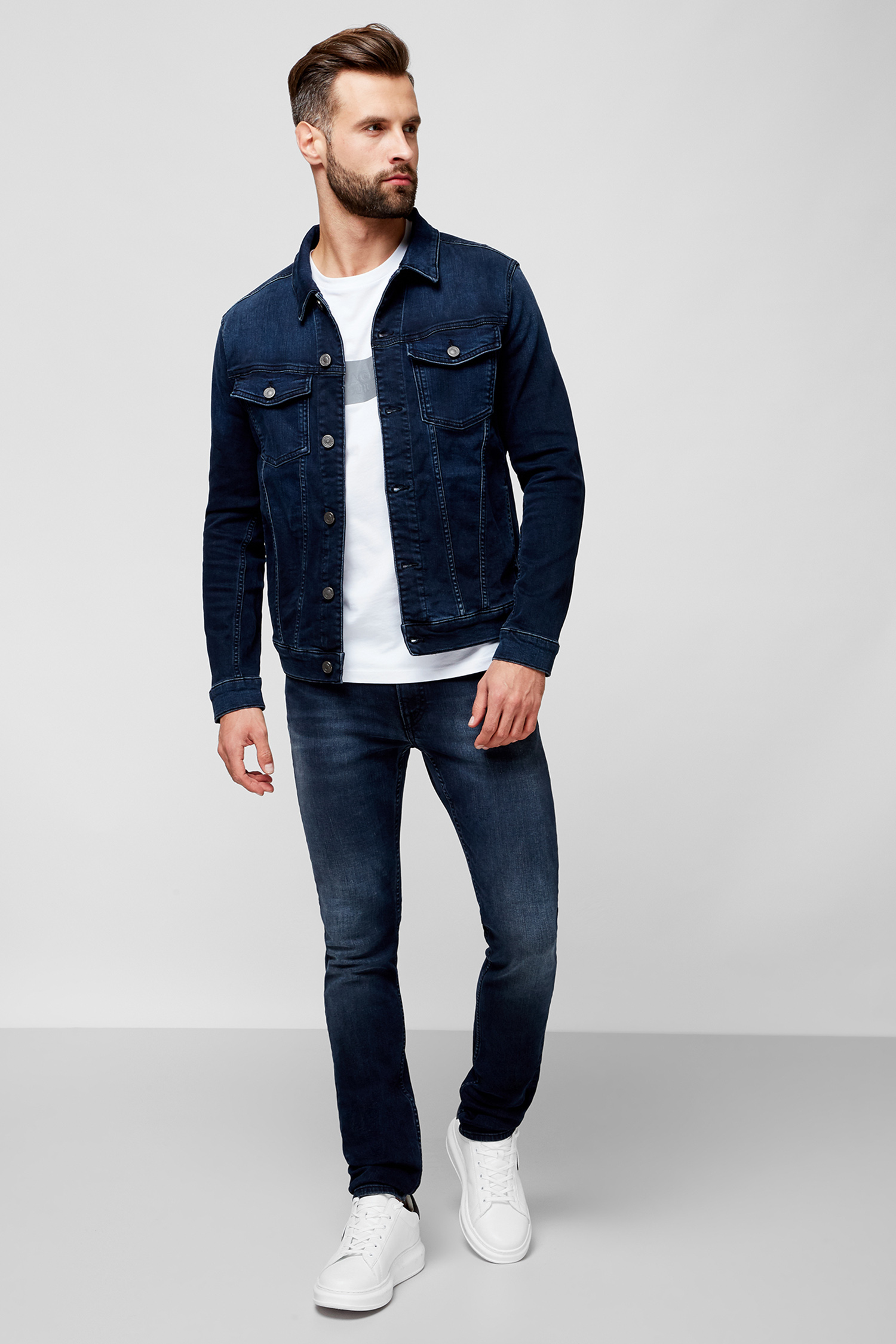 Мужская темно-синяя джинсовая куртка Karl Lagerfeld 502835.505800;990
