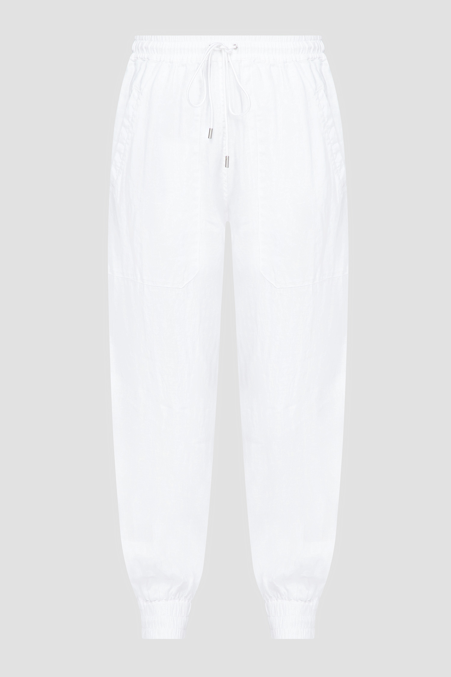 Женские белые льняные брюки BOSS 50489679;100