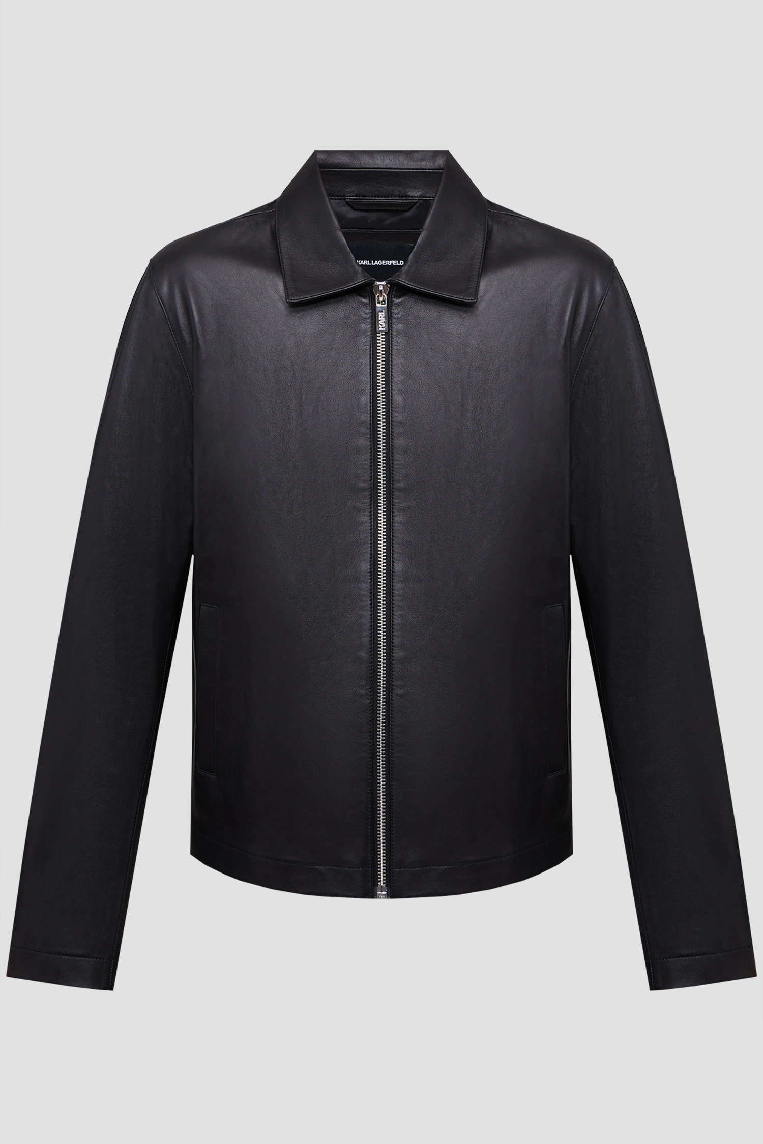 Мужская черная кожаная куртка Karl Lagerfeld 563422.555025;990