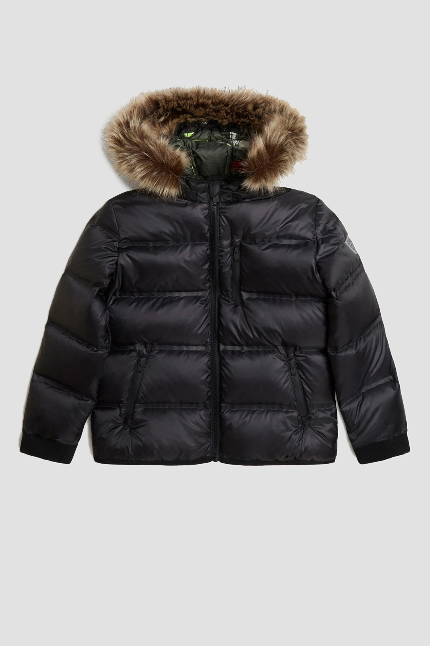 Дитячий чорний пуховик Guess Kids L2BL03.WEGY0;JBLK