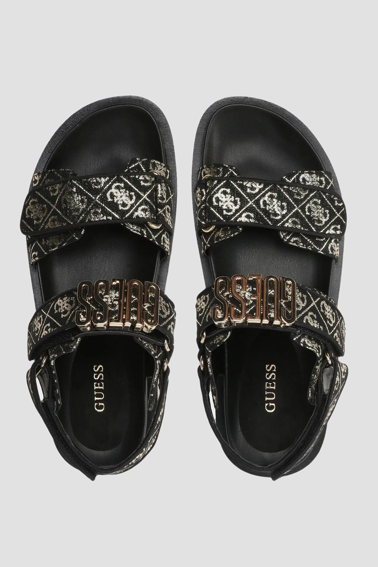 Жіночі чорні сандалі з візерунком Guess FL6FBS.FAL03;BLKPL