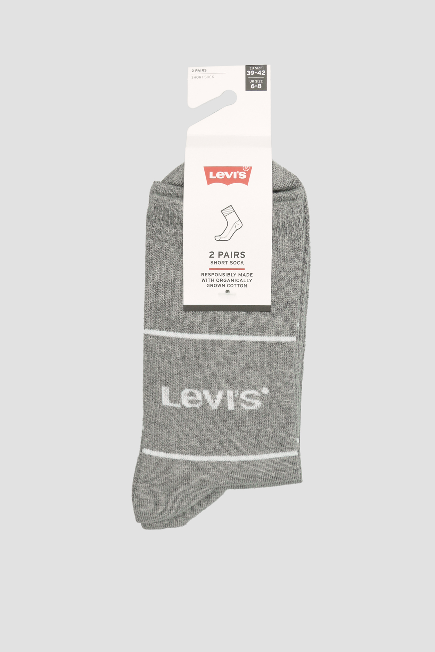 Серые носки для подростков (2 пары) Levi’s® 701210567;009